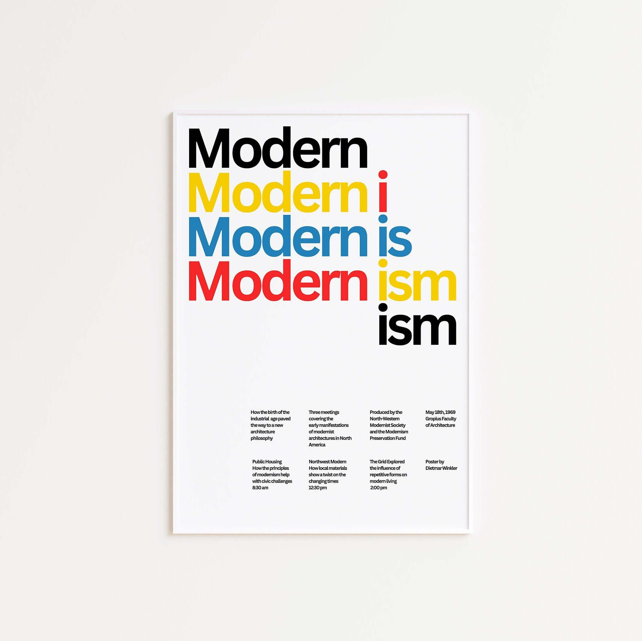 Dietmar Winkler - Modernism | Minimalist Typography Poster (Available framed or unframed) - 9ArtPrints