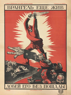 Dmitry Moor — Wrangel Is Still Alive — Finish Him Off Without Mercy! | Vintage Soviet Propaganda Poster Print