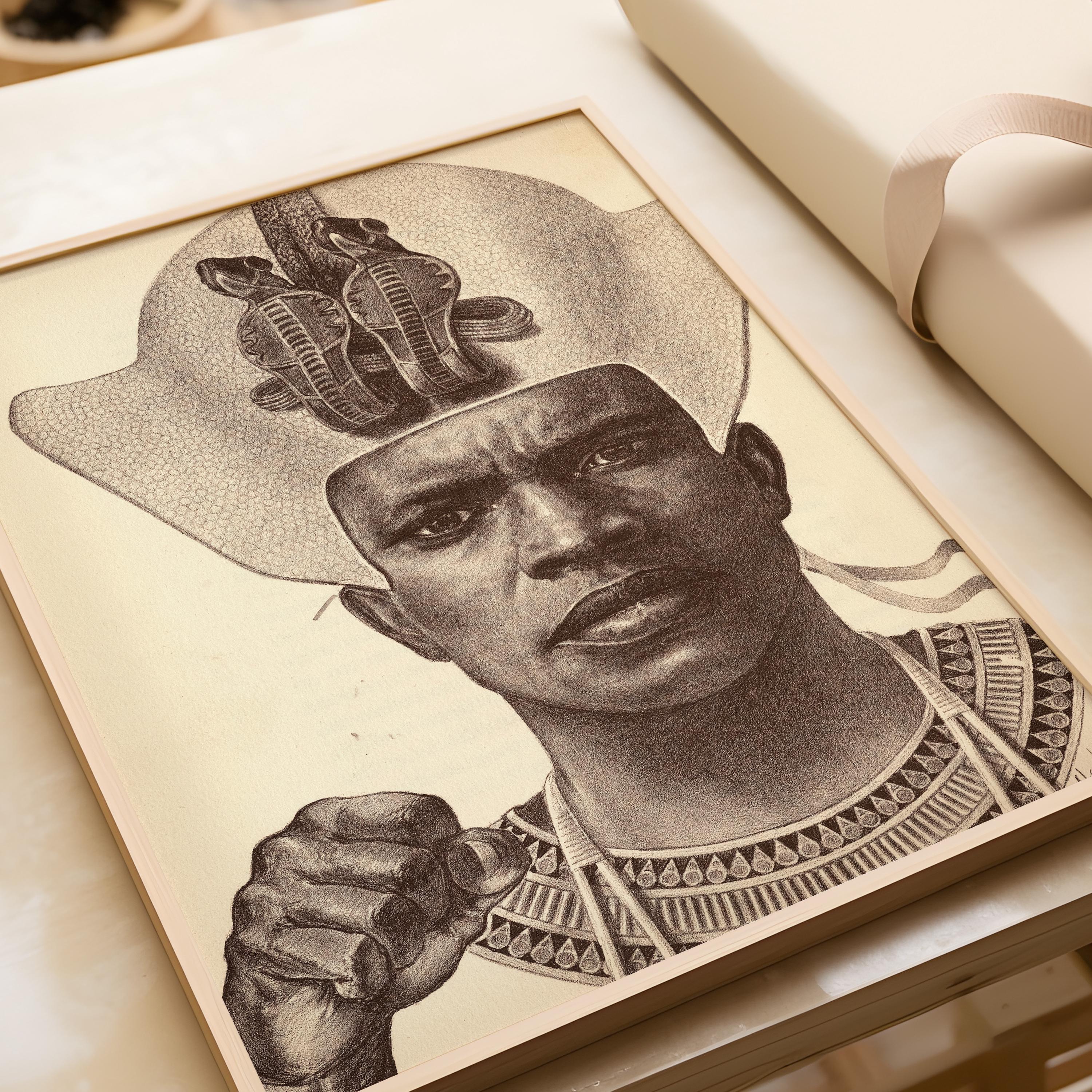 E. Harper Johnson - Piankhy the Great, Plate 9 | PRINT ‚Äì Majestic African Warrior King (Framed & Unframed Available) - 9ArtPrints