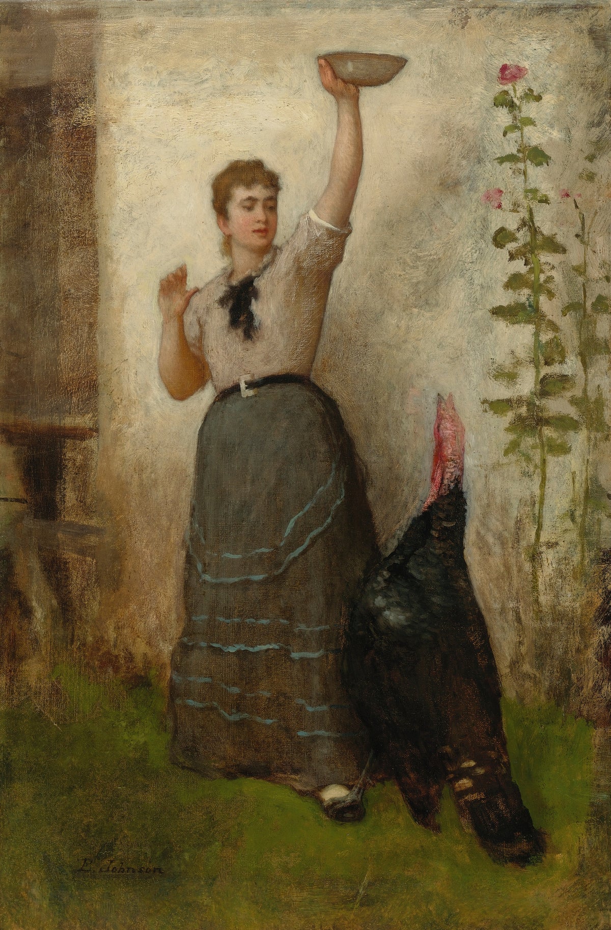 Eastman Johnson — Feeding the Turkey | Thanksgiving Art Print