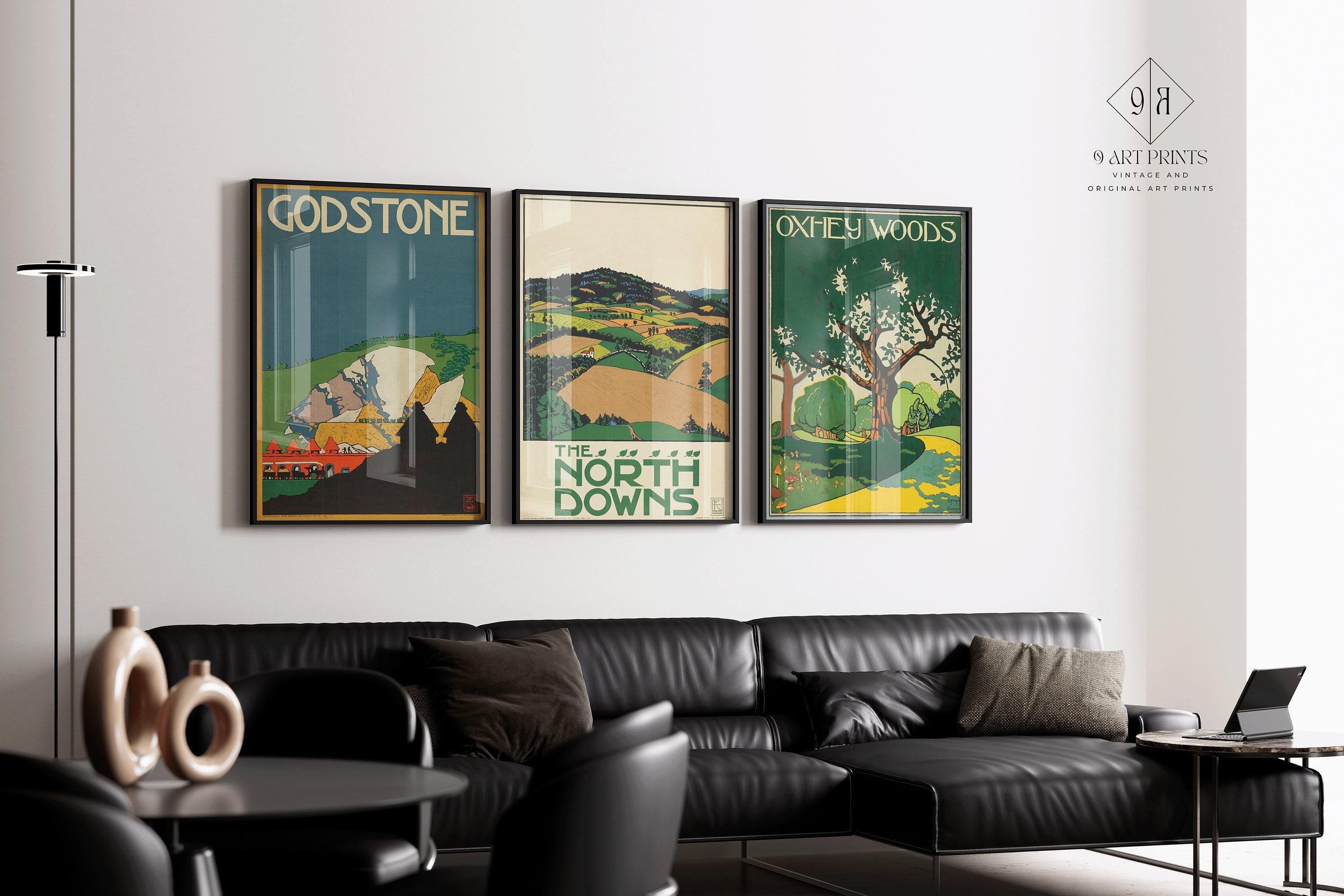 Edward McKnight Kauffer - STATEMENT TRIO London Underground | Vintage Poster Art (Available Frame or unframed) - 9ArtPrints