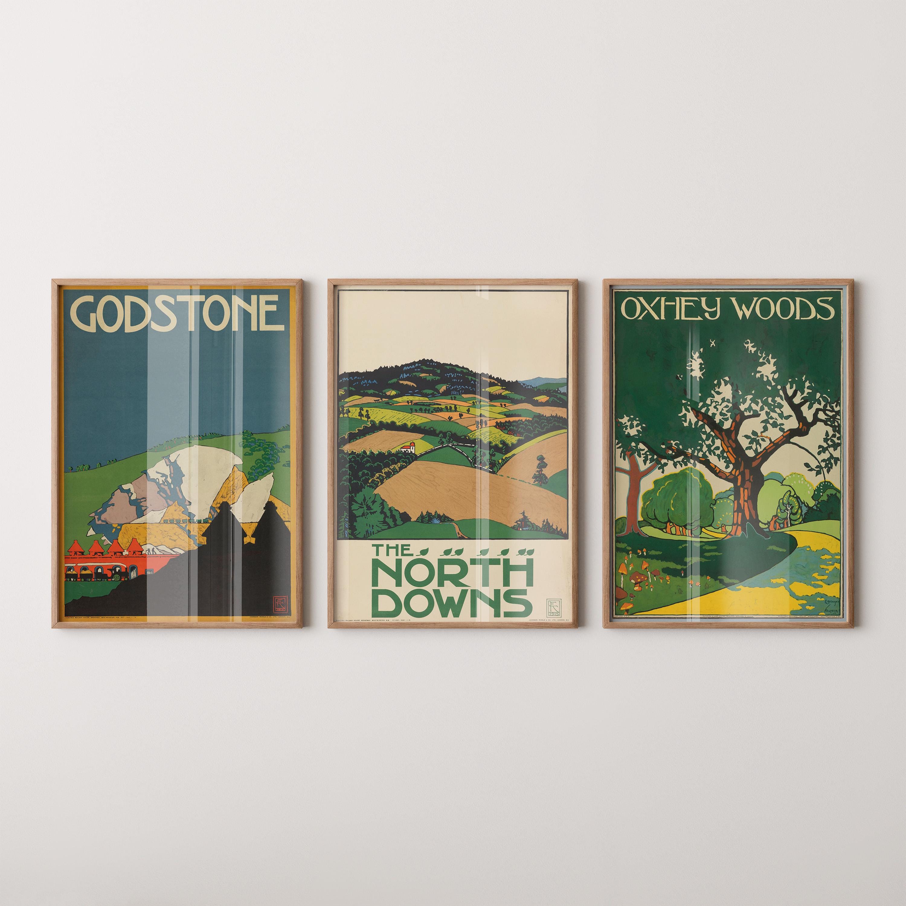 Edward McKnight Kauffer - STATEMENT TRIO London Underground | Vintage Poster Art (Available Frame or unframed) - 9ArtPrints