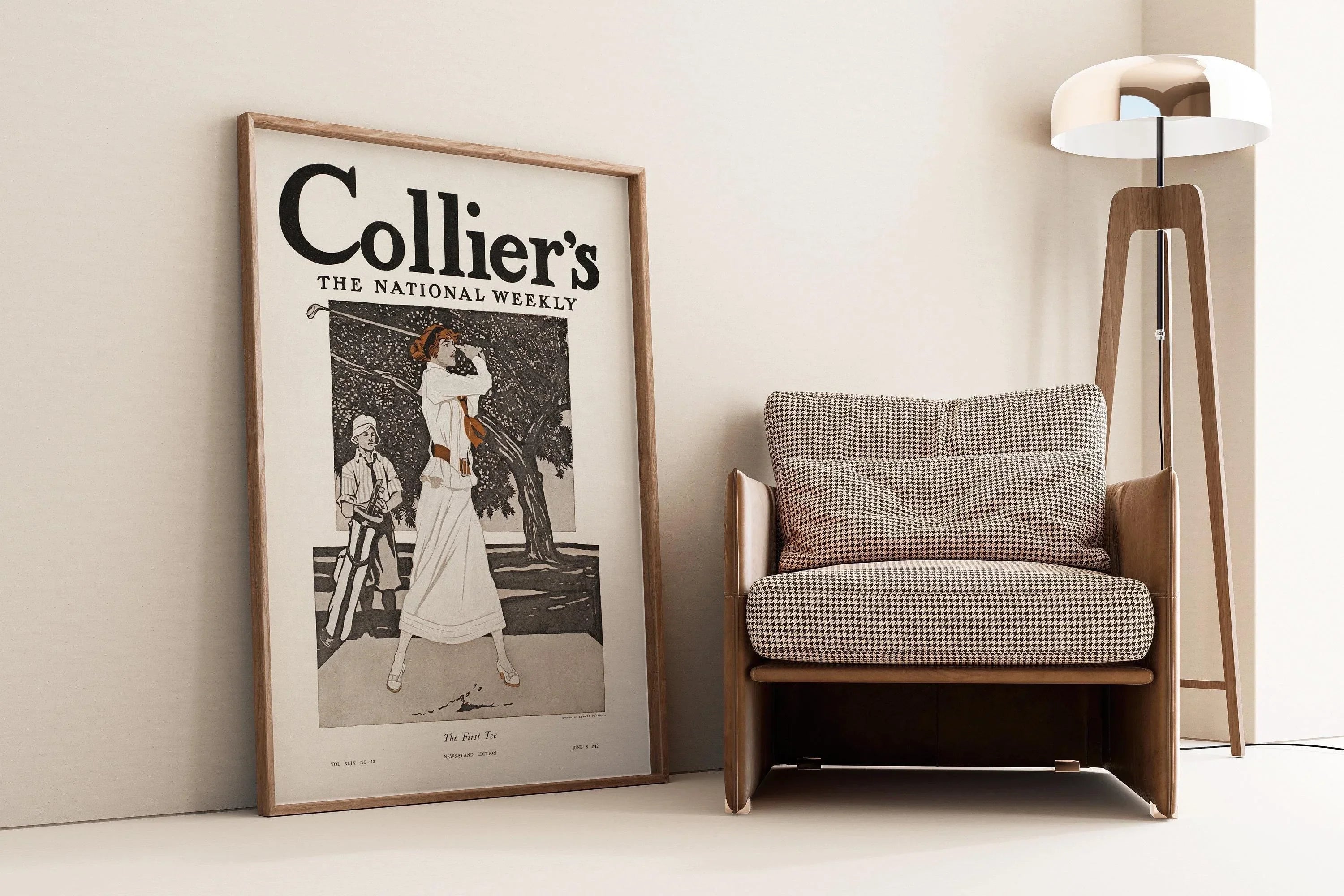 Edward Penfield: Badass Lady Golfer Vintage Magazine Cover Art Print - 9ArtPrints