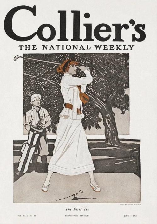Edward Penfield: Badass Lady Golfer Vintage Magazine Cover Art Print - 9ArtPrints