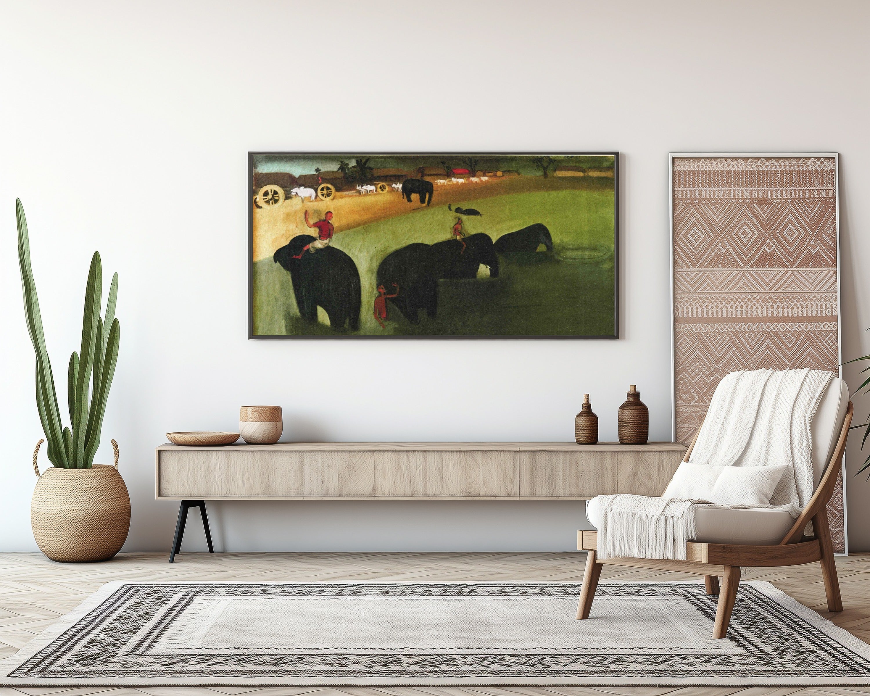 Amrita Sher-Gil — Elephants Bathing in a Green Pool | Fine Art Giclée Print