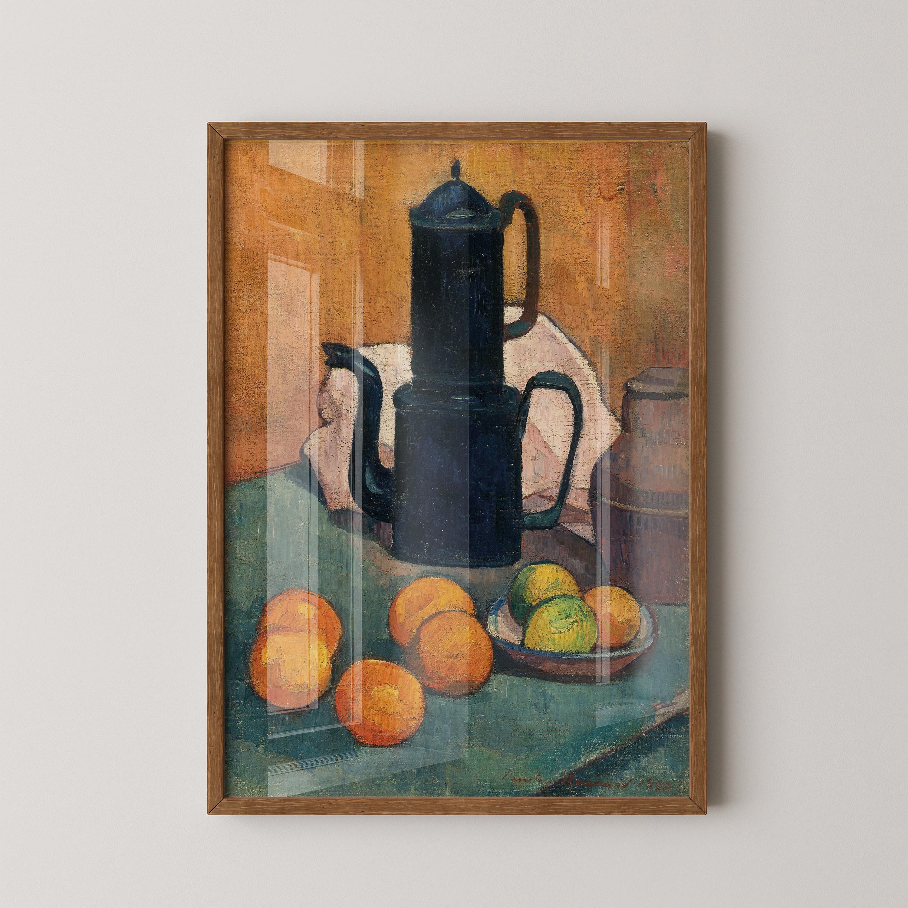 Emile Bernard - The Blue Coffee Pot | Famous Vintage Impression Still Life Art (available handframed or unframed) - 9ArtPrints