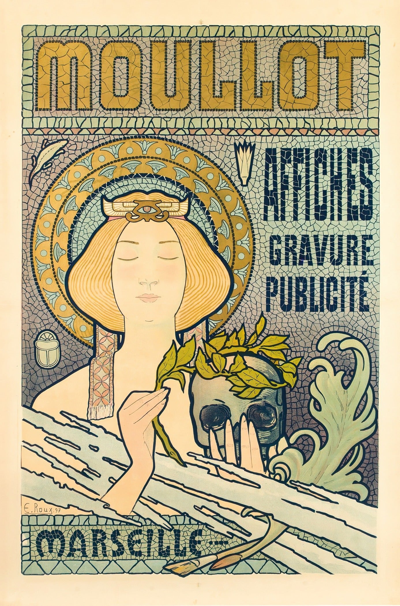 Eugène Roux — Moullot Marseille (1897) | Art Nouveau Mosaic Poster Print - 9ArtPrints