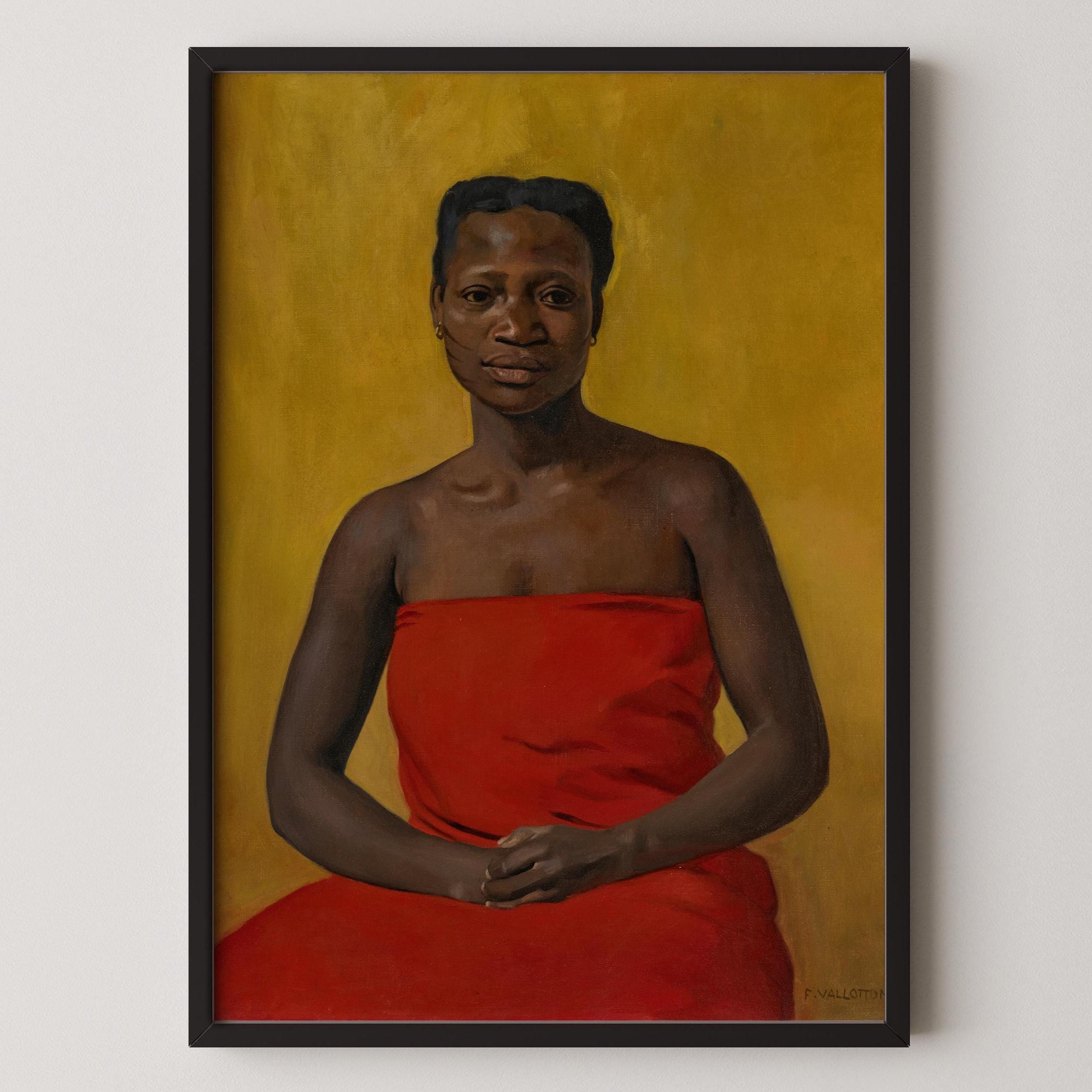 Felix Valloton - Woman in Red | Famous Impressionist Art (available handframed or unframed) - 9ArtPrints