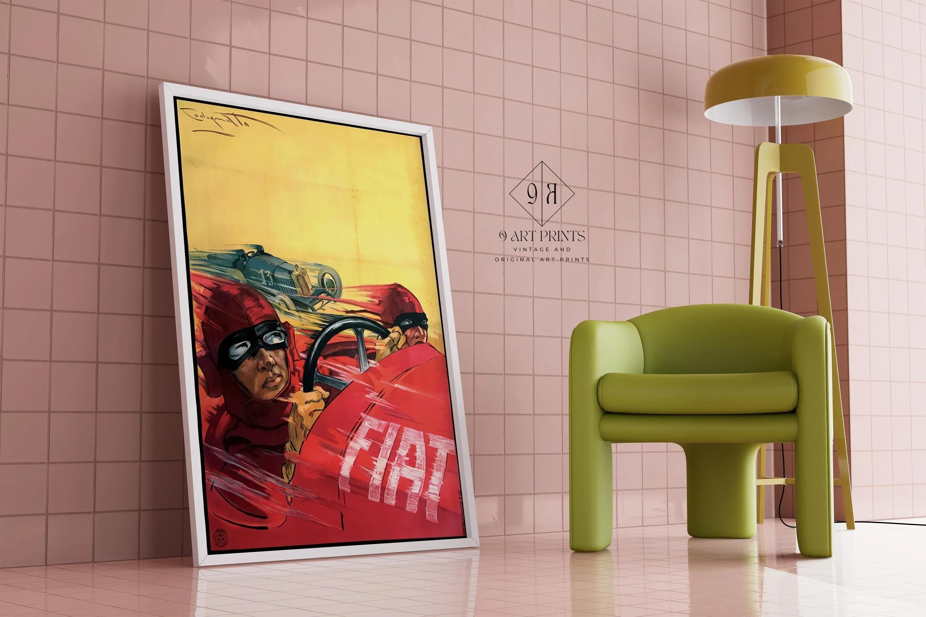 Fiat Racing Poster (1923): Vintage Italian Motorsport Art Print - 9ArtPrints