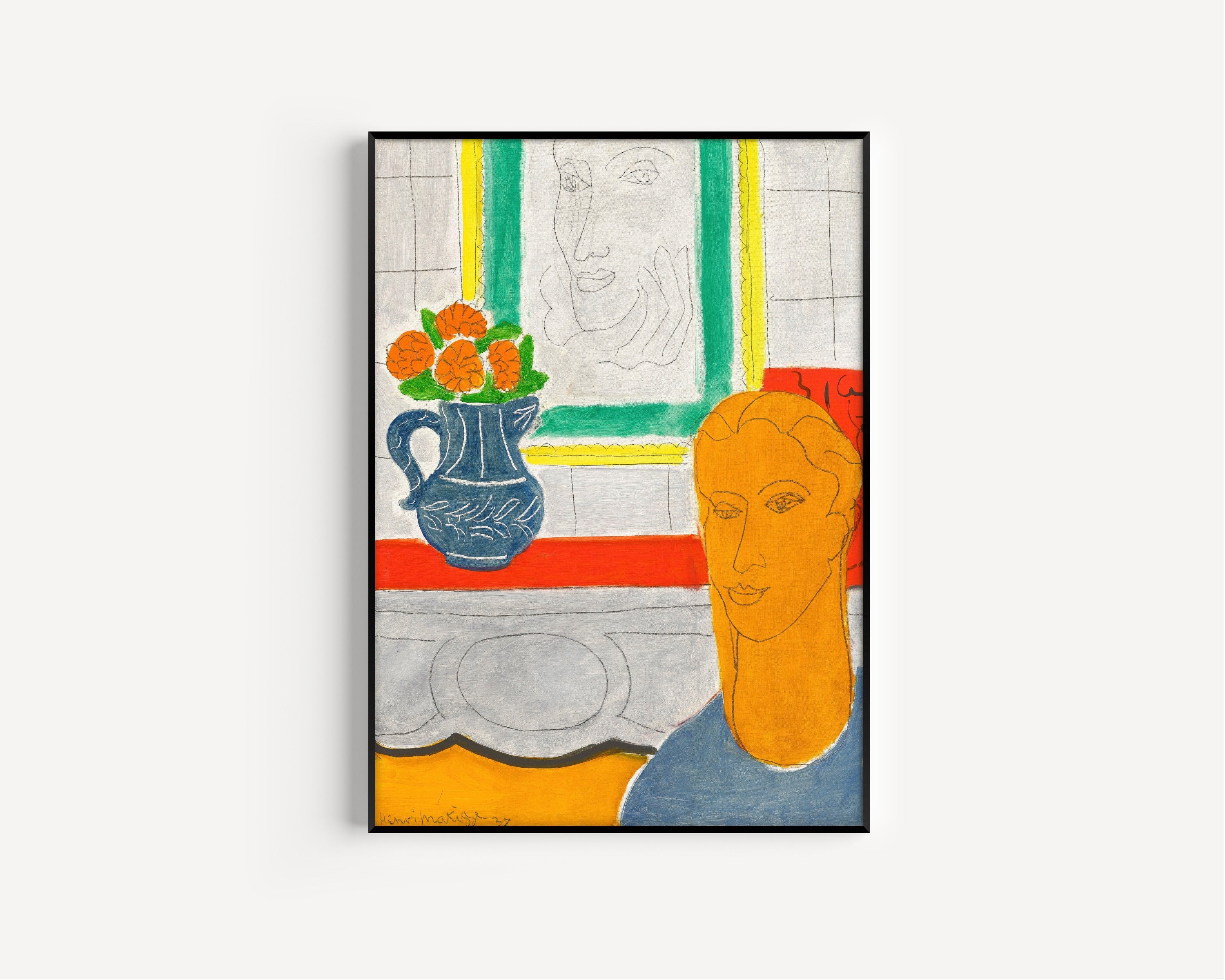 Henri Matisse — Figure and Bouquet (Ochre Head) | Fine Art Print