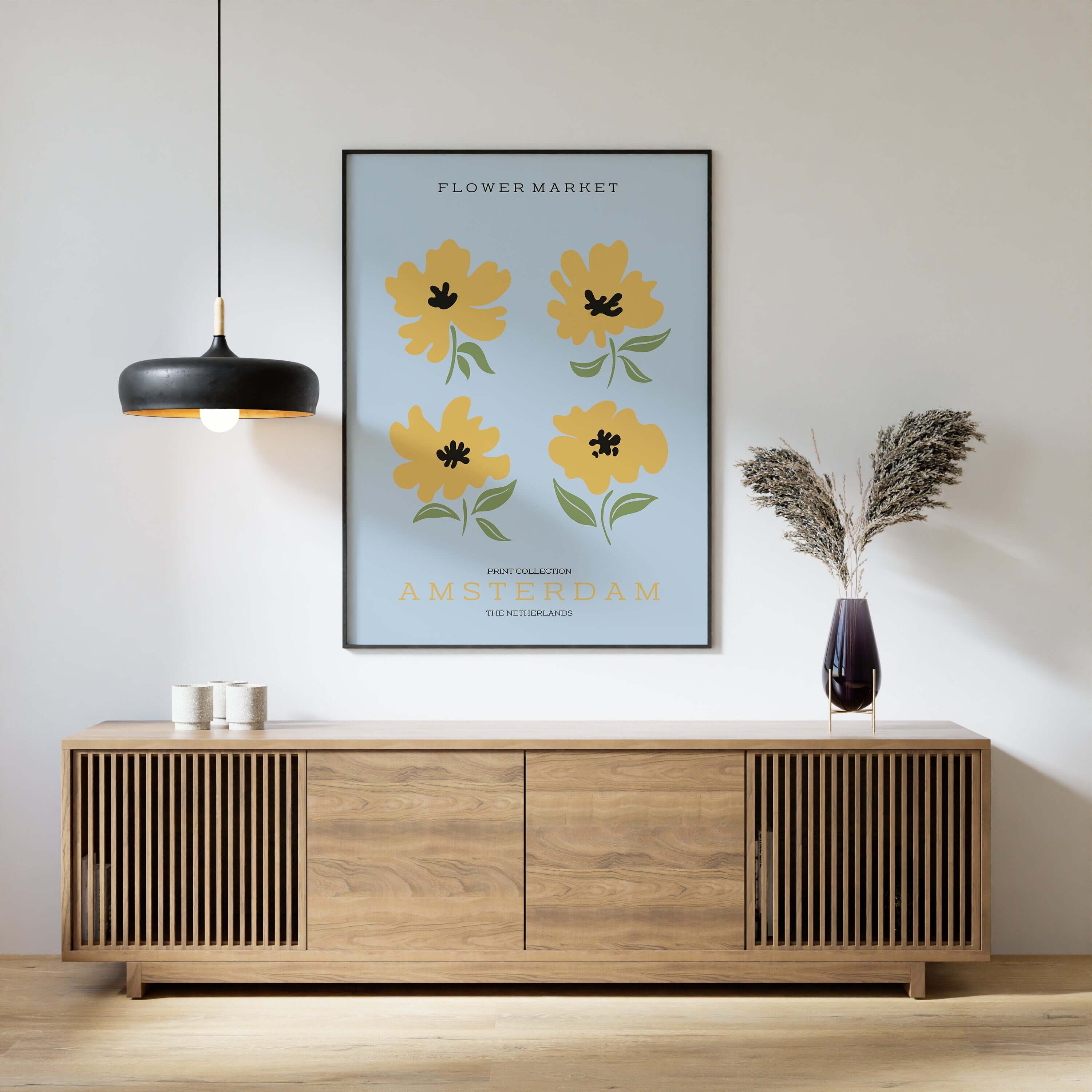 Flower Market - Amsterdam | Modern Botanical Art Exhibition Print (available framed or unframed) - 9ArtPrints