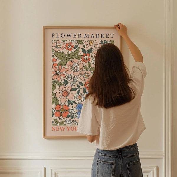 Flower Market — New York | Modern Botanical Exhibition Poster Print