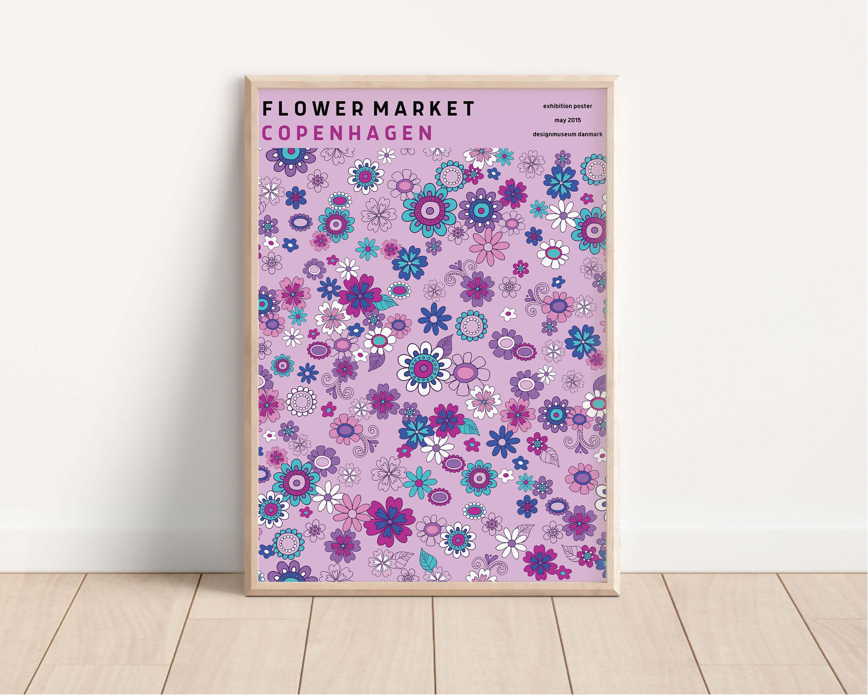 Flower Market - Copenhagen | Modern Botanical Art Exhibition Print (available framed or unframed) - 9ArtPrints