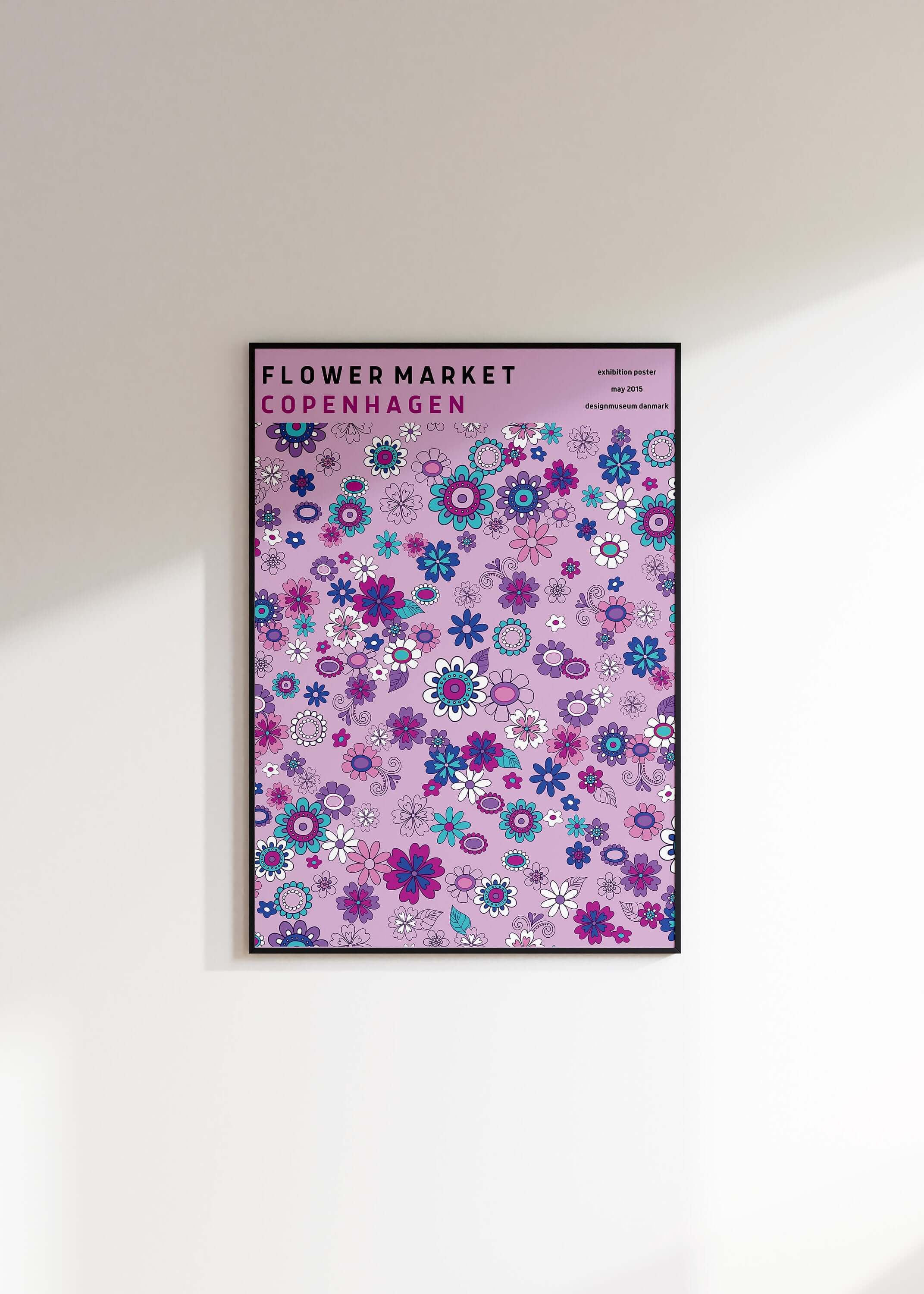 Flower Market - Copenhagen | Modern Botanical Art Exhibition Print (available framed or unframed) - 9ArtPrints