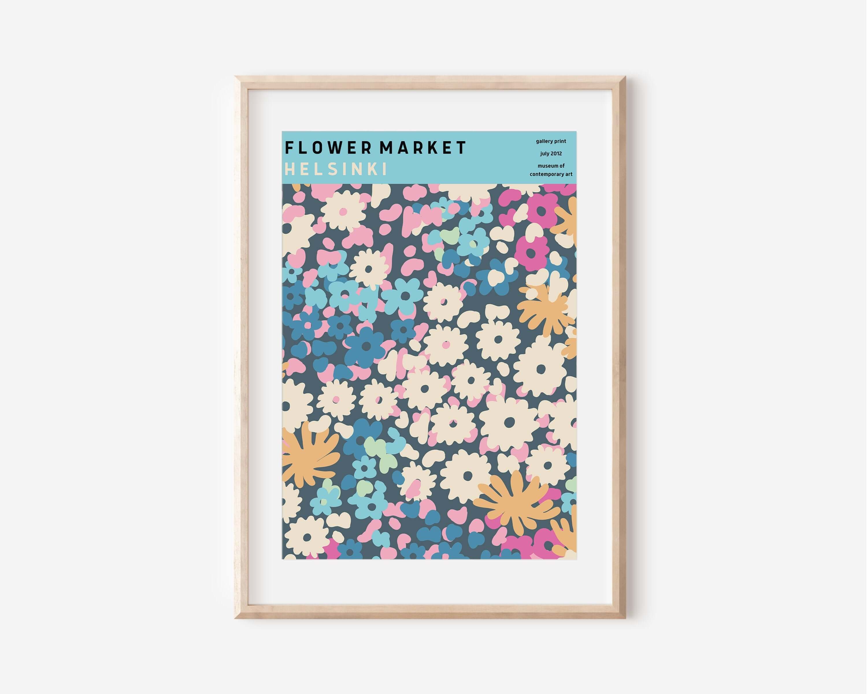 Flower Market - Helsinki | Modern Botanical Art Exhibition Print (available framed or unframed) - 9ArtPrints