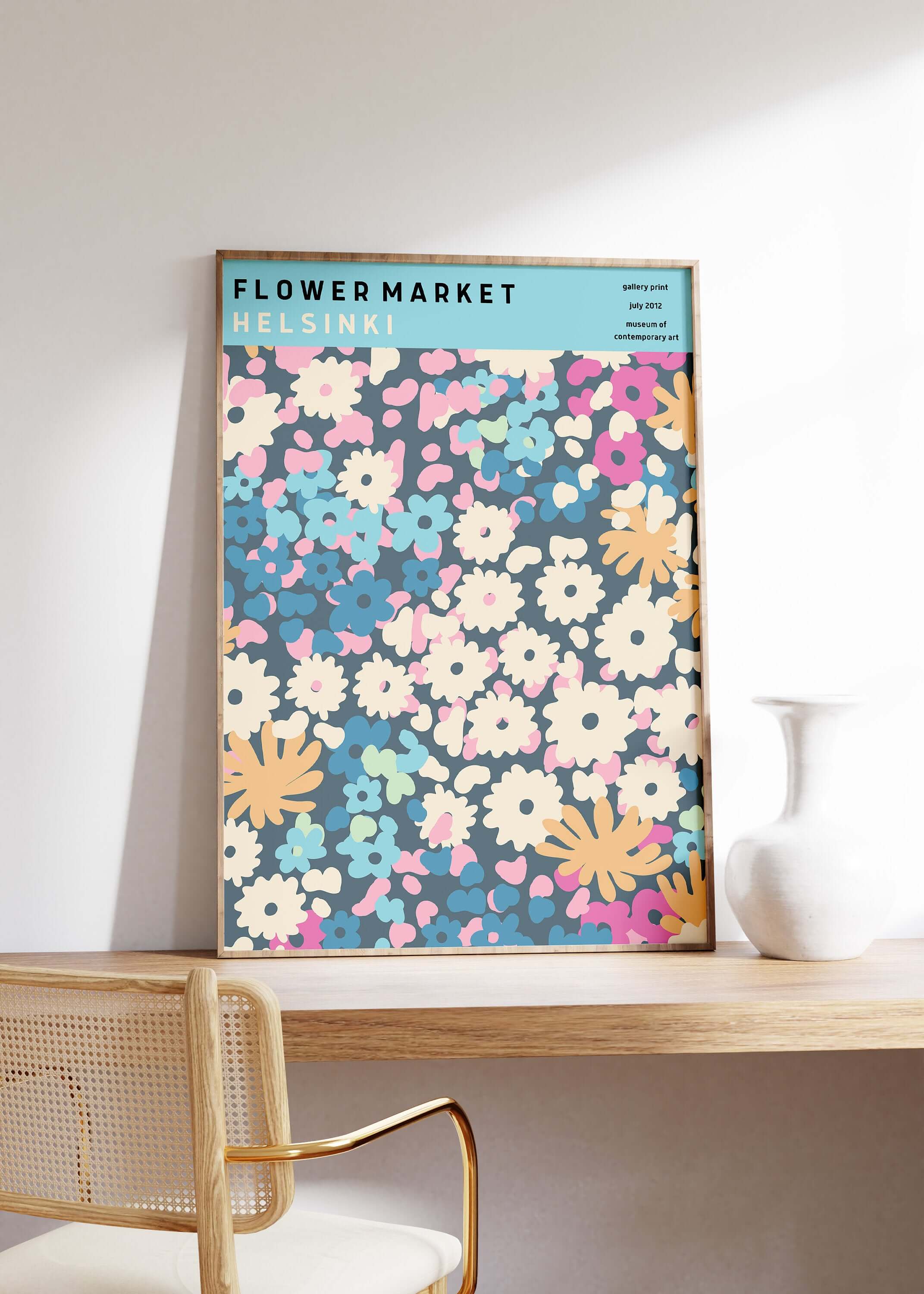 Flower Market - Helsinki | Modern Botanical Art Exhibition Print (available framed or unframed) - 9ArtPrints