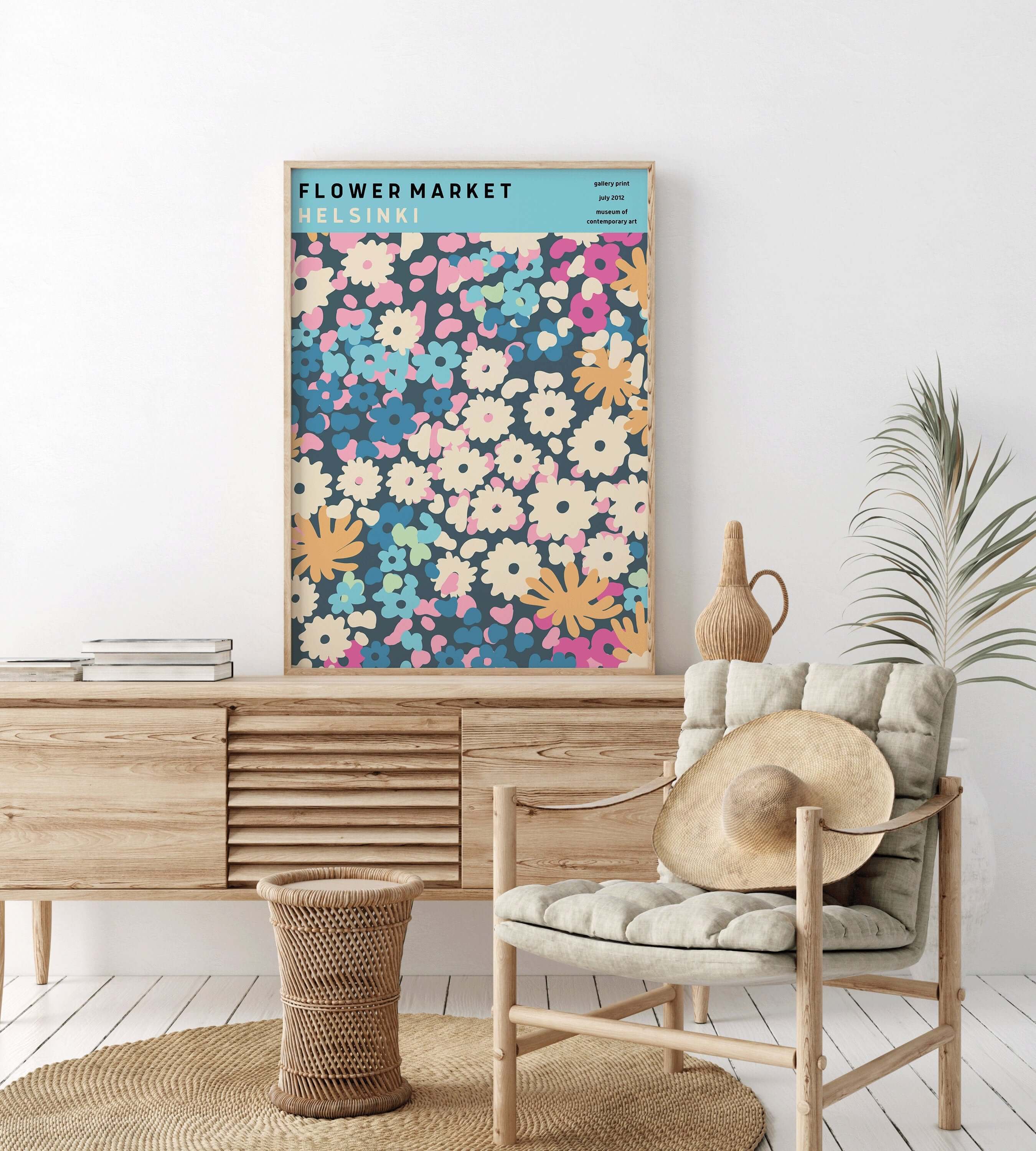 Flower Market - Helsinki | Modern Botanical Art Exhibition Print (available framed or unframed) - 9ArtPrints