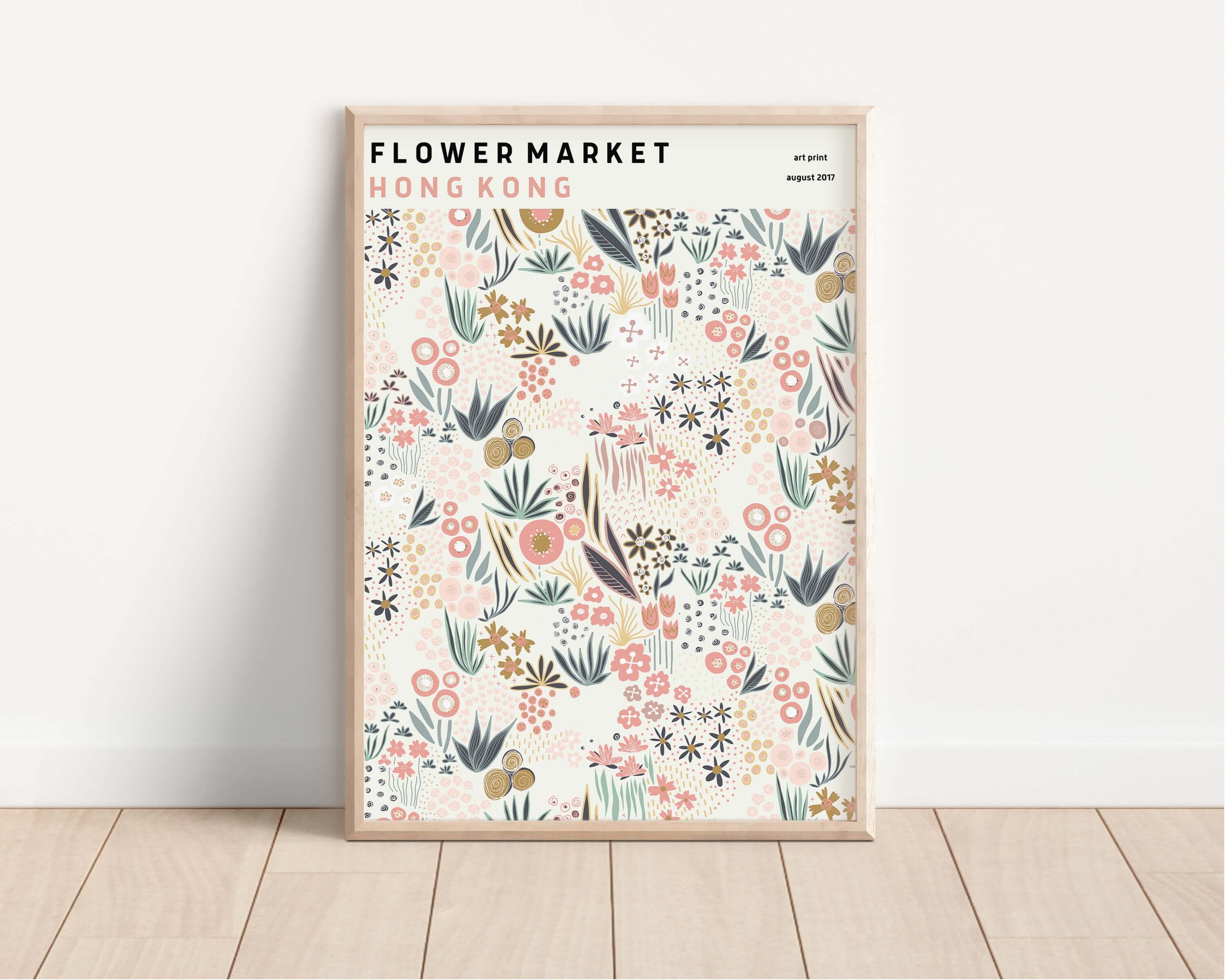 Flower Market - Hong Kong | Modern Botanical Art Exhibition Print (available framed or unframed) - 9ArtPrints