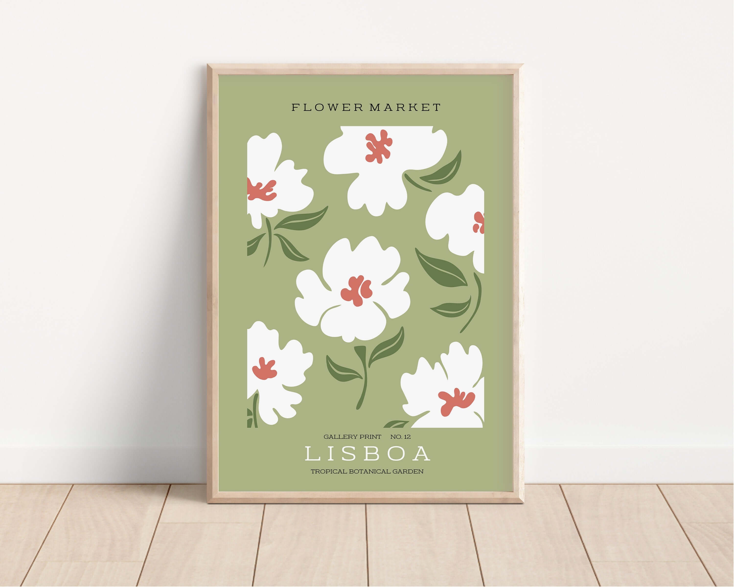 Flower Market - Lisbon | Modern Botanical Art Exhibition Print (available framed or unframed) - 9ArtPrints