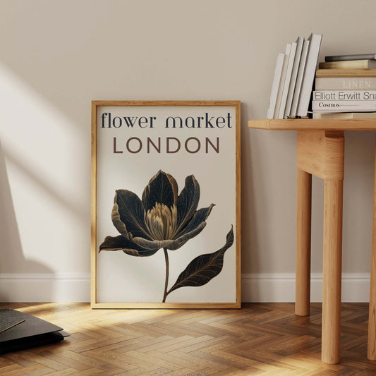 Flower Market - London | Modern Botanical Art Exhibition Print (available framed or unframed) - 9ArtPrints