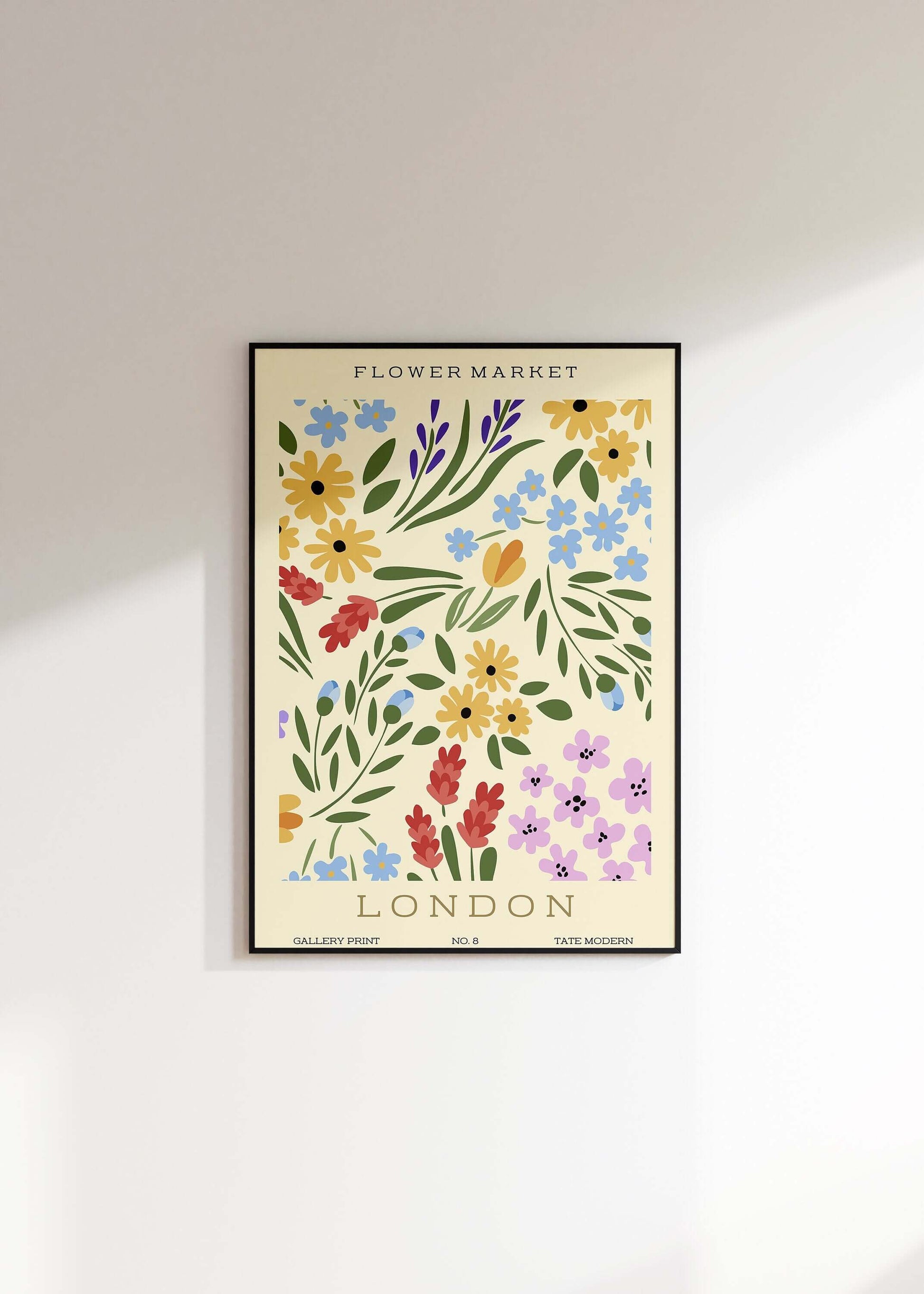 Flower Market - London | Modern Botanical Art Exhibition Print (available framed or unframed) - 9ArtPrints