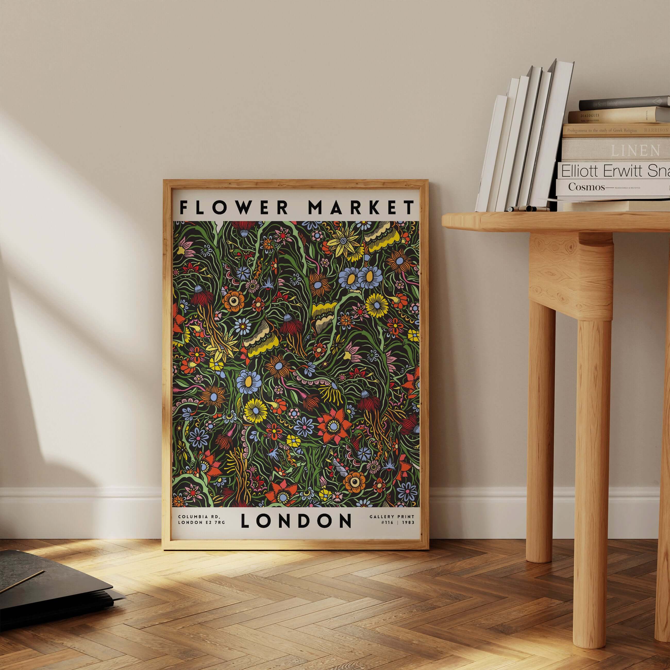 Flower Market - London | Modern Botanical Art Exhibition Print (available framed or unframed) - 9ArtPrints