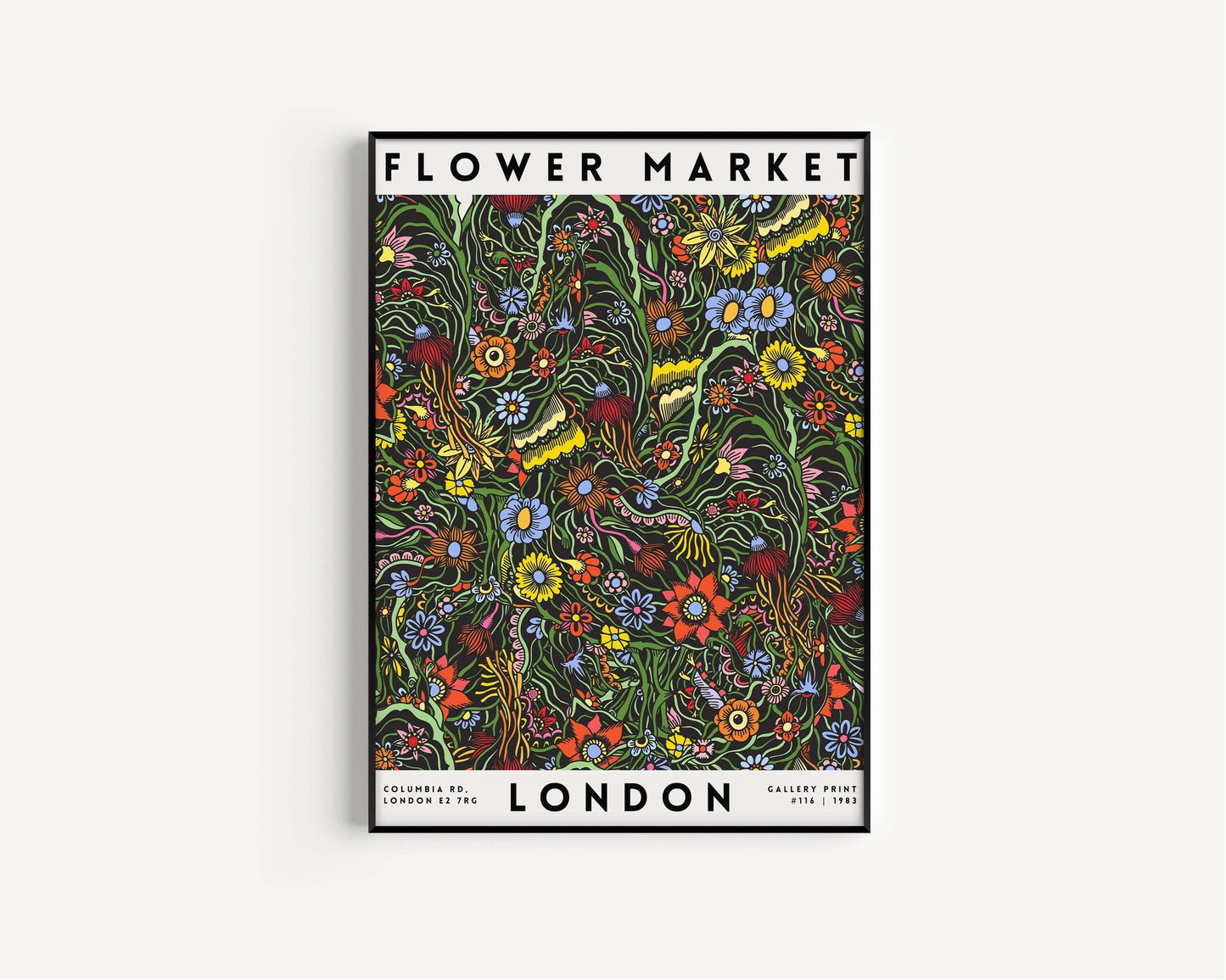 Flower Market - London | Modern Botanical Art Exhibition Print (available framed or unframed) - 9ArtPrints