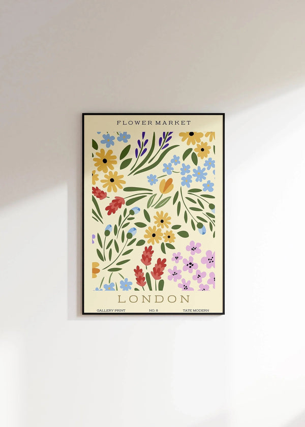 Flower Market — London | Modern Botanical Exhibition Poster Print