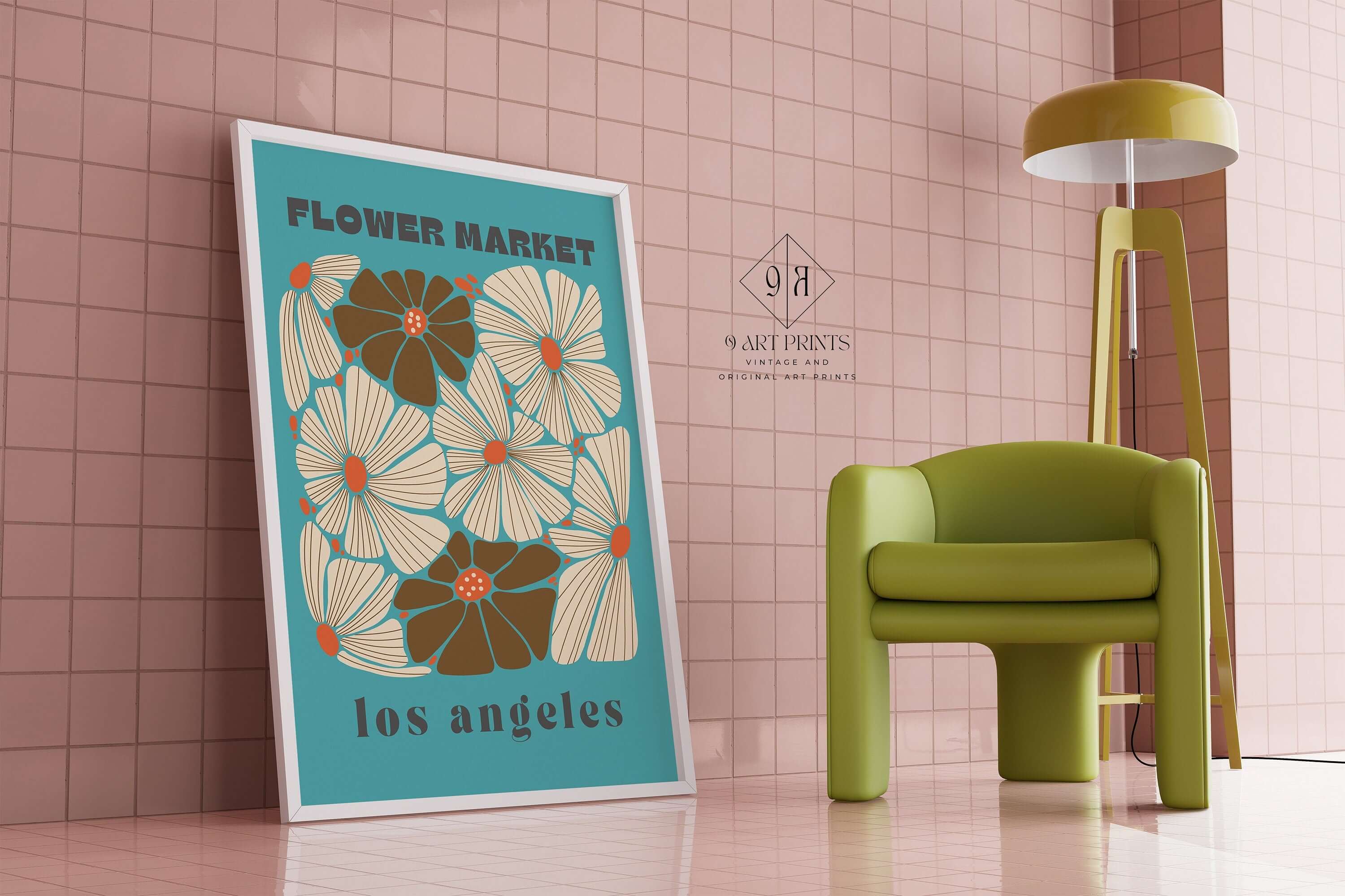 Flower Market - Los Angeles | Modern Botanical Art Exhibition Print (available framed or unframed) - 9ArtPrints