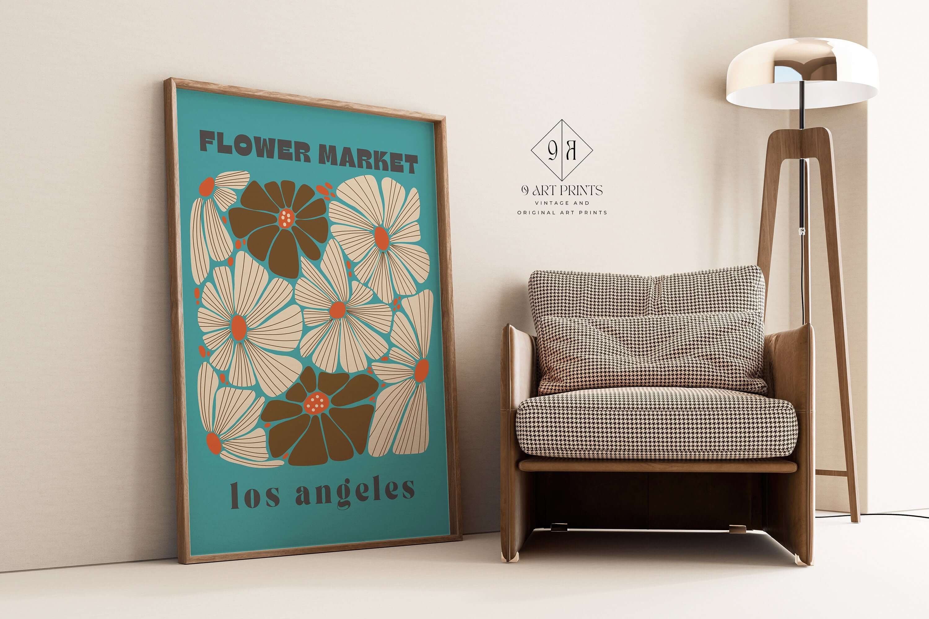 Flower Market - Los Angeles | Modern Botanical Art Exhibition Print (available framed or unframed) - 9ArtPrints