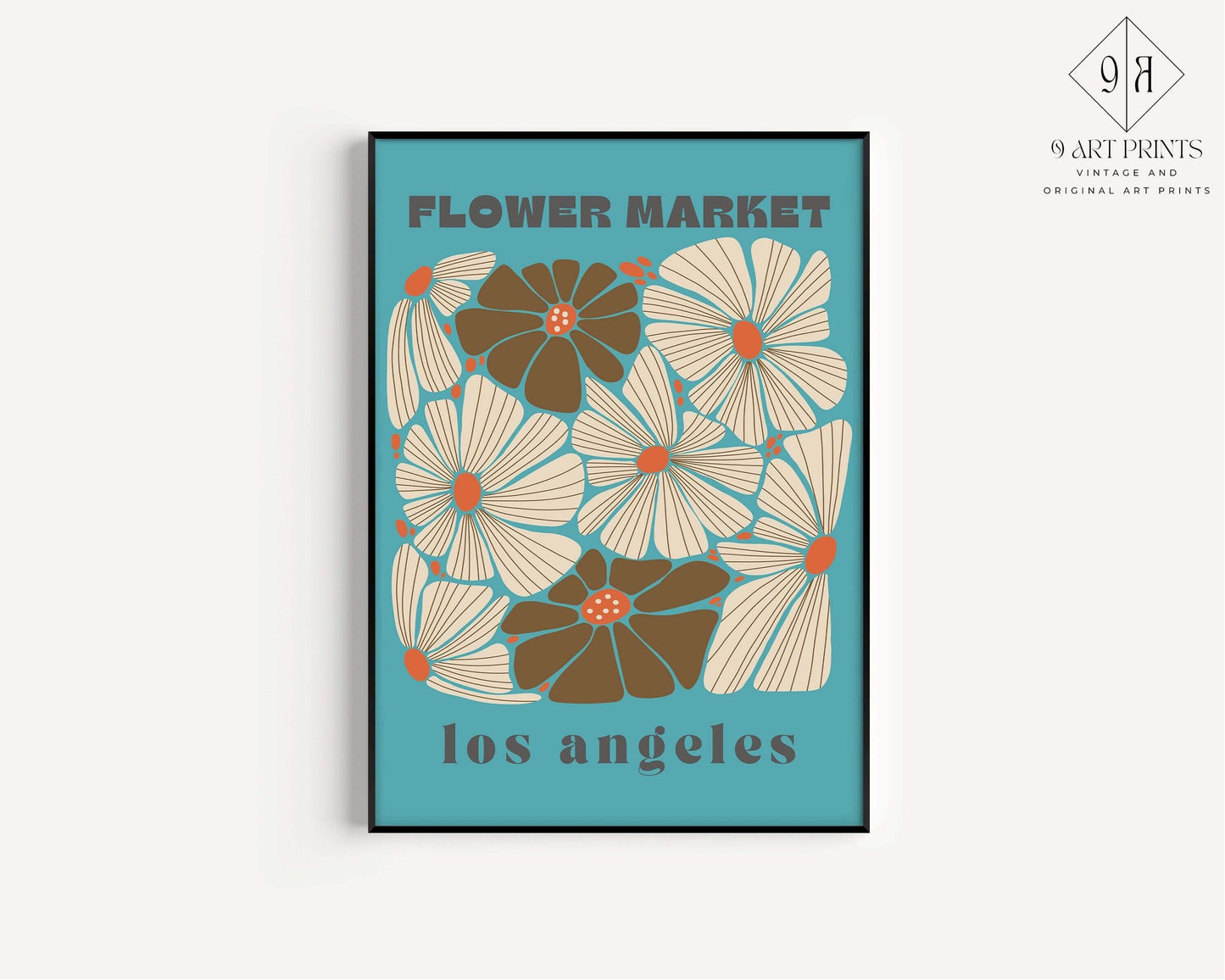 Flower Market - Los Angeles | Modern Botanical Art Exhibition Print (available framed or unframed) - 9ArtPrints