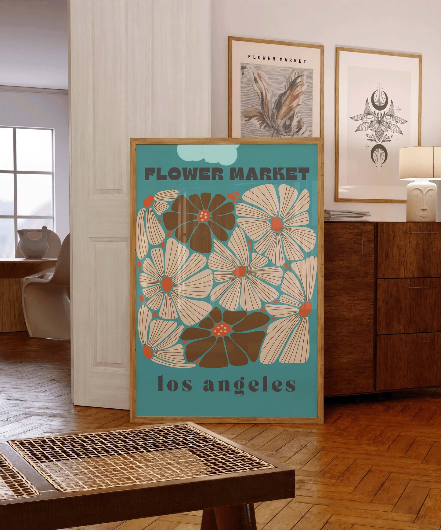 Flower Market - Los Angeles | Modern Botanical Art Exhibition Print (available framed or unframed) - 9ArtPrints