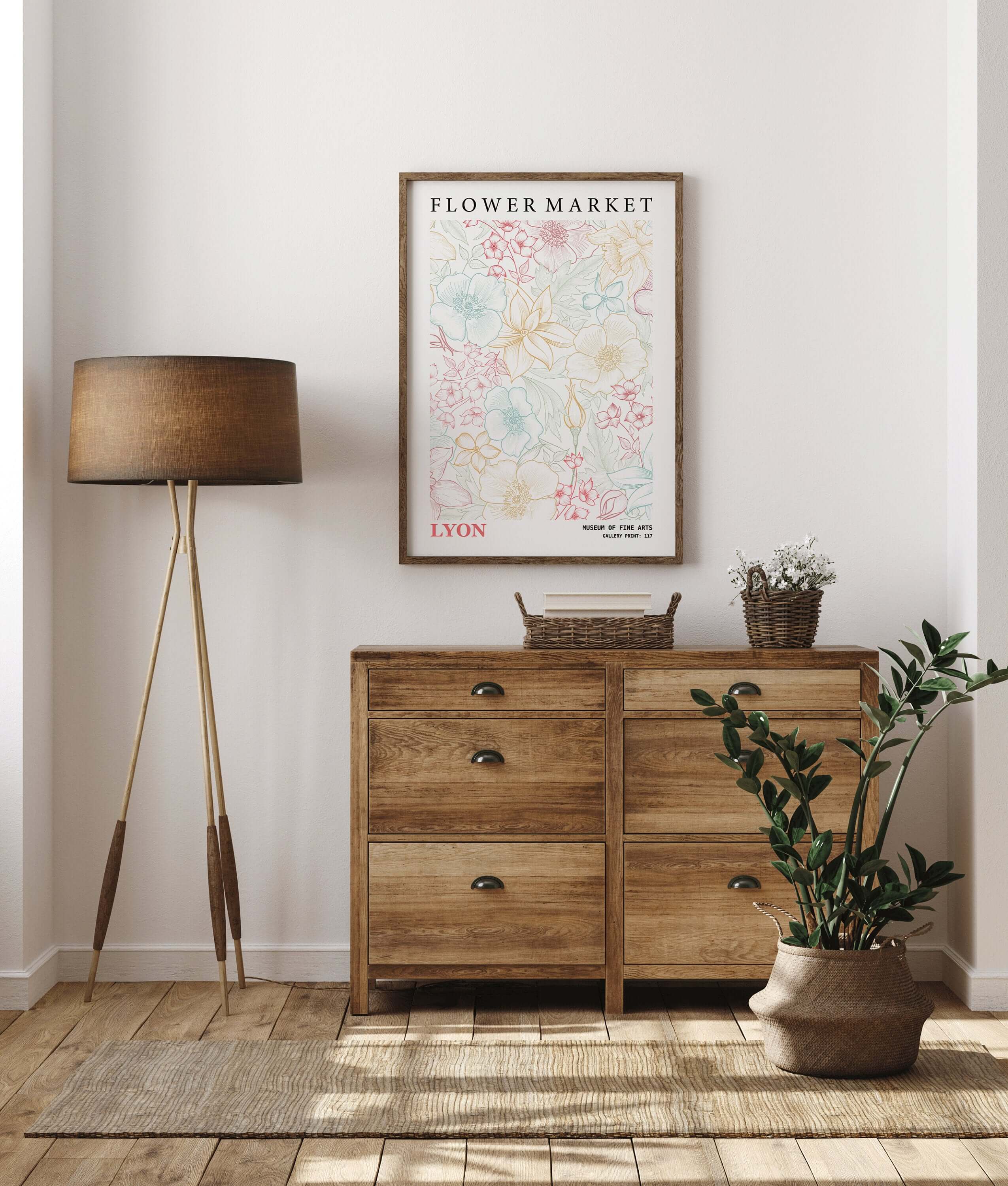 Flower Market - Lyon | Modern Botanical Art Exhibition Print (available framed or unframed) - 9ArtPrints