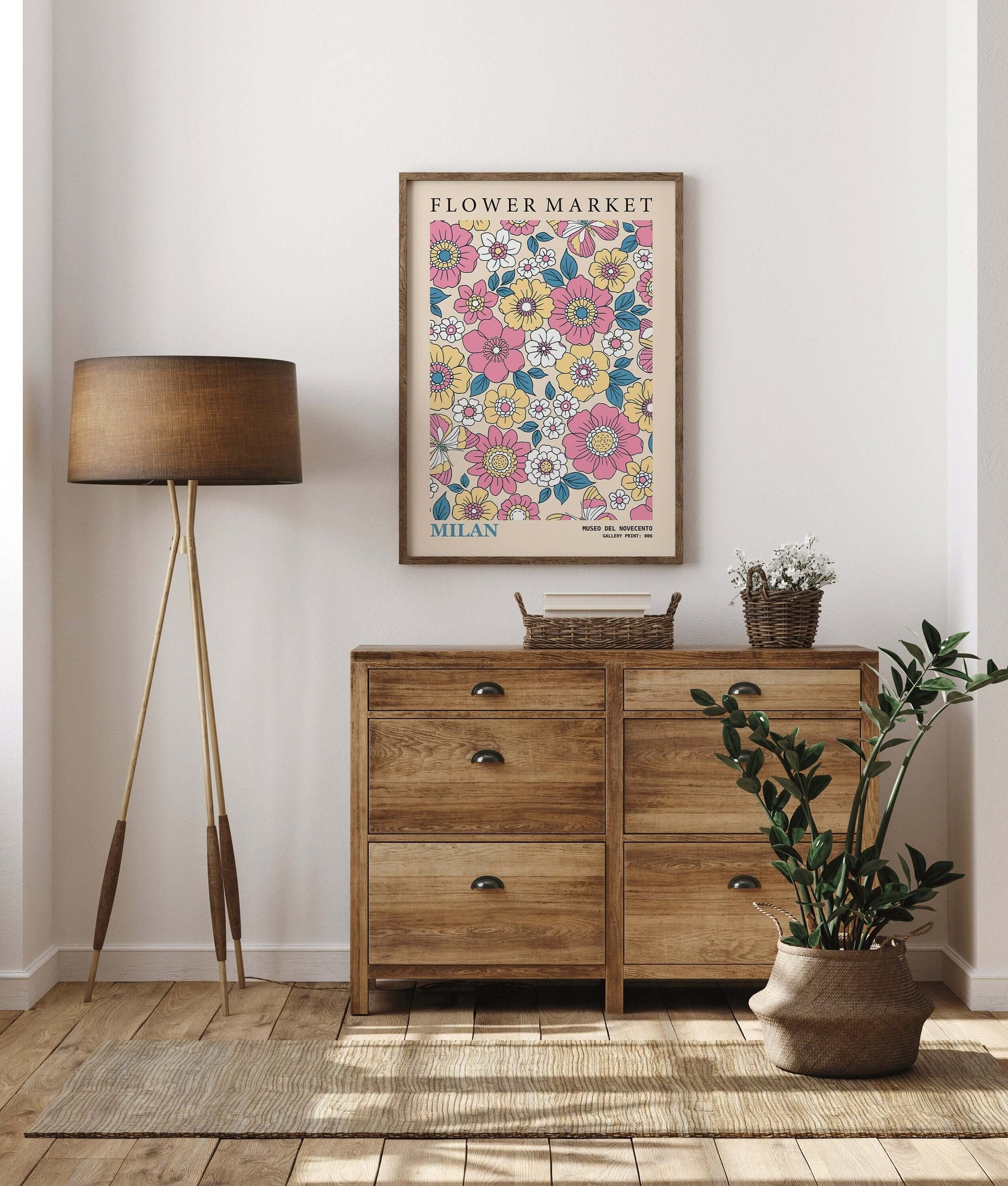 Flower Market - Milan | Modern Botanical Art Exhibition Print (available framed or unframed) - 9ArtPrints