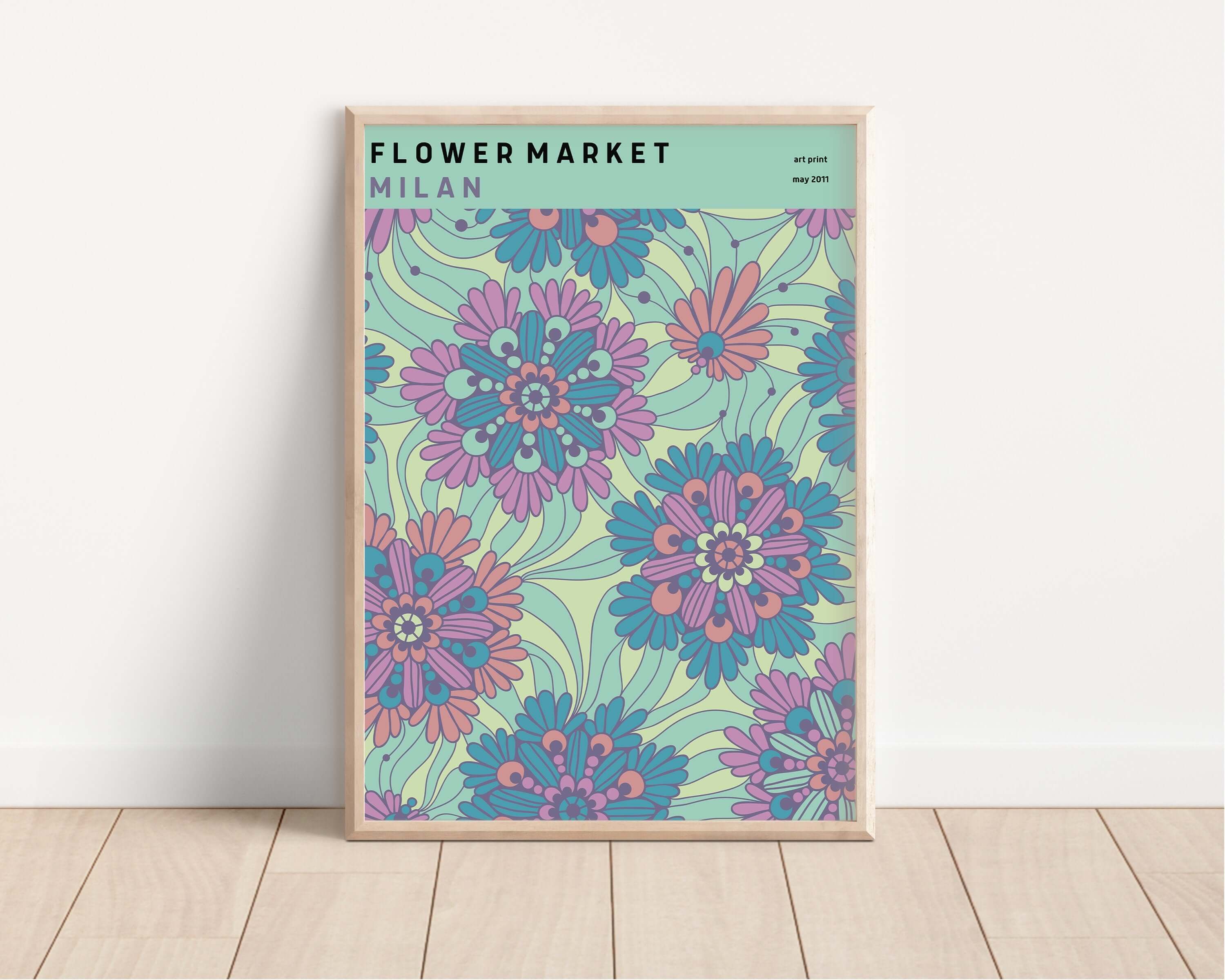 Flower Market - Milan | Modern Botanical Art Exhibition Print (available framed or unframed) - 9ArtPrints