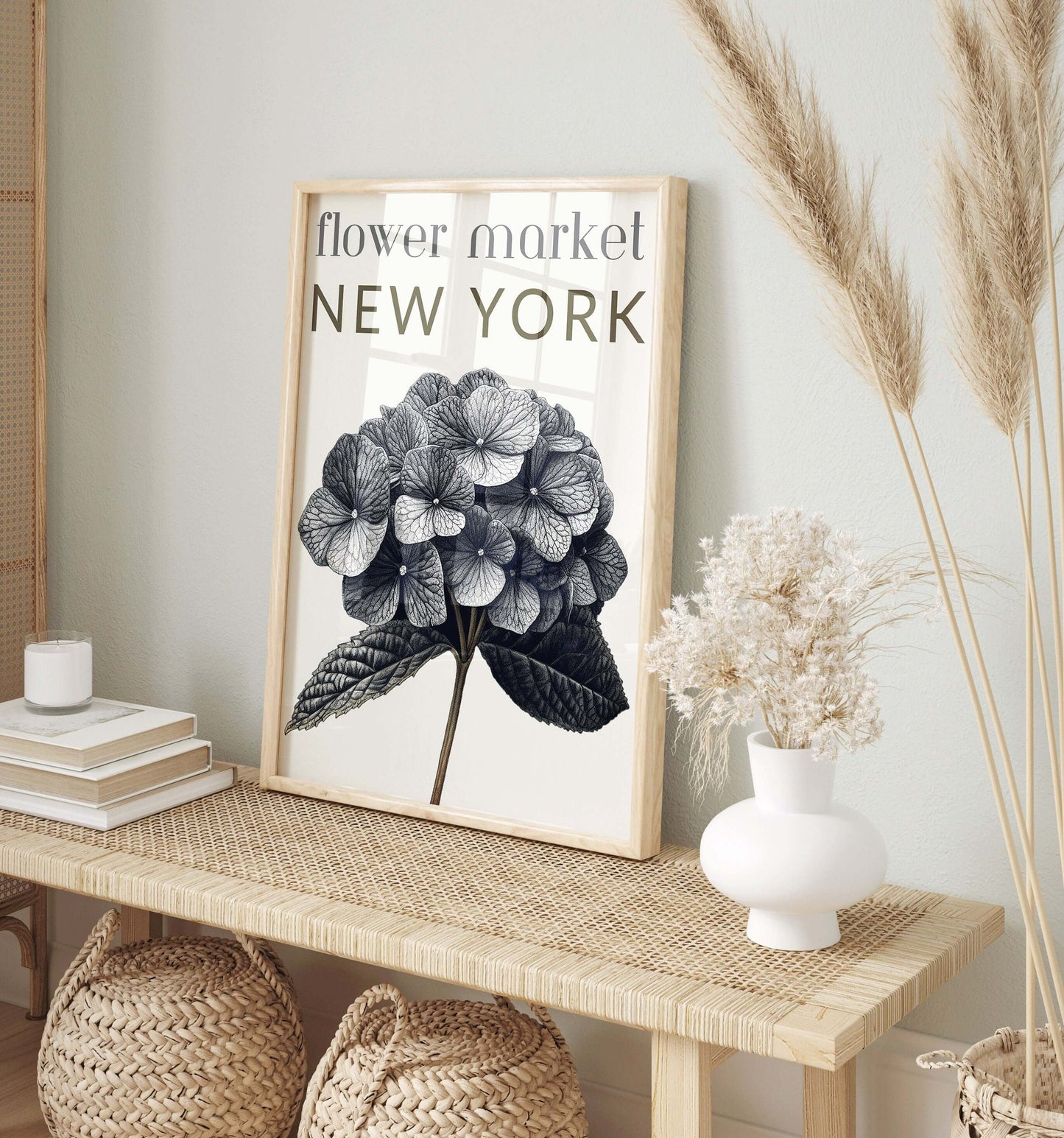 Flower Market - New York | Modern Botanical Art Exhibition Print (available framed or unframed) - 9ArtPrints