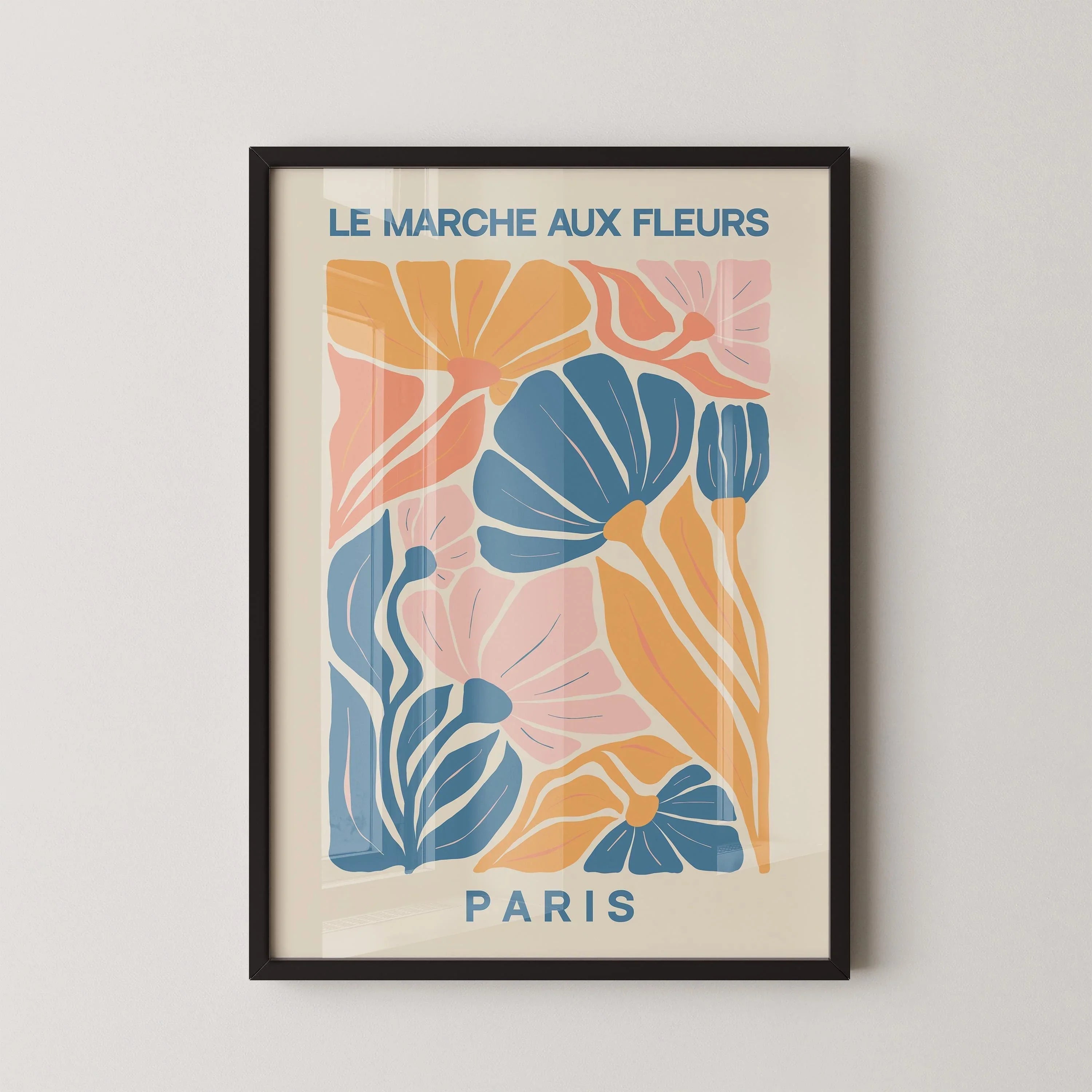 Flower Market - Paris | Modern Botanical Art Exhibition Print (available handframed or unframed) - 9ArtPrints