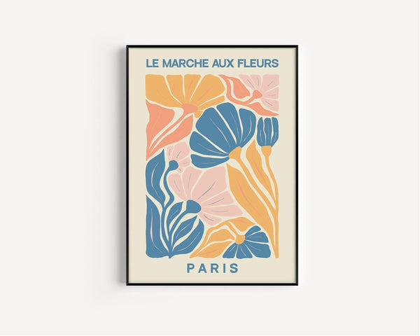 Flower Market — Paris | Modern Botanical Exhibition Poster Print