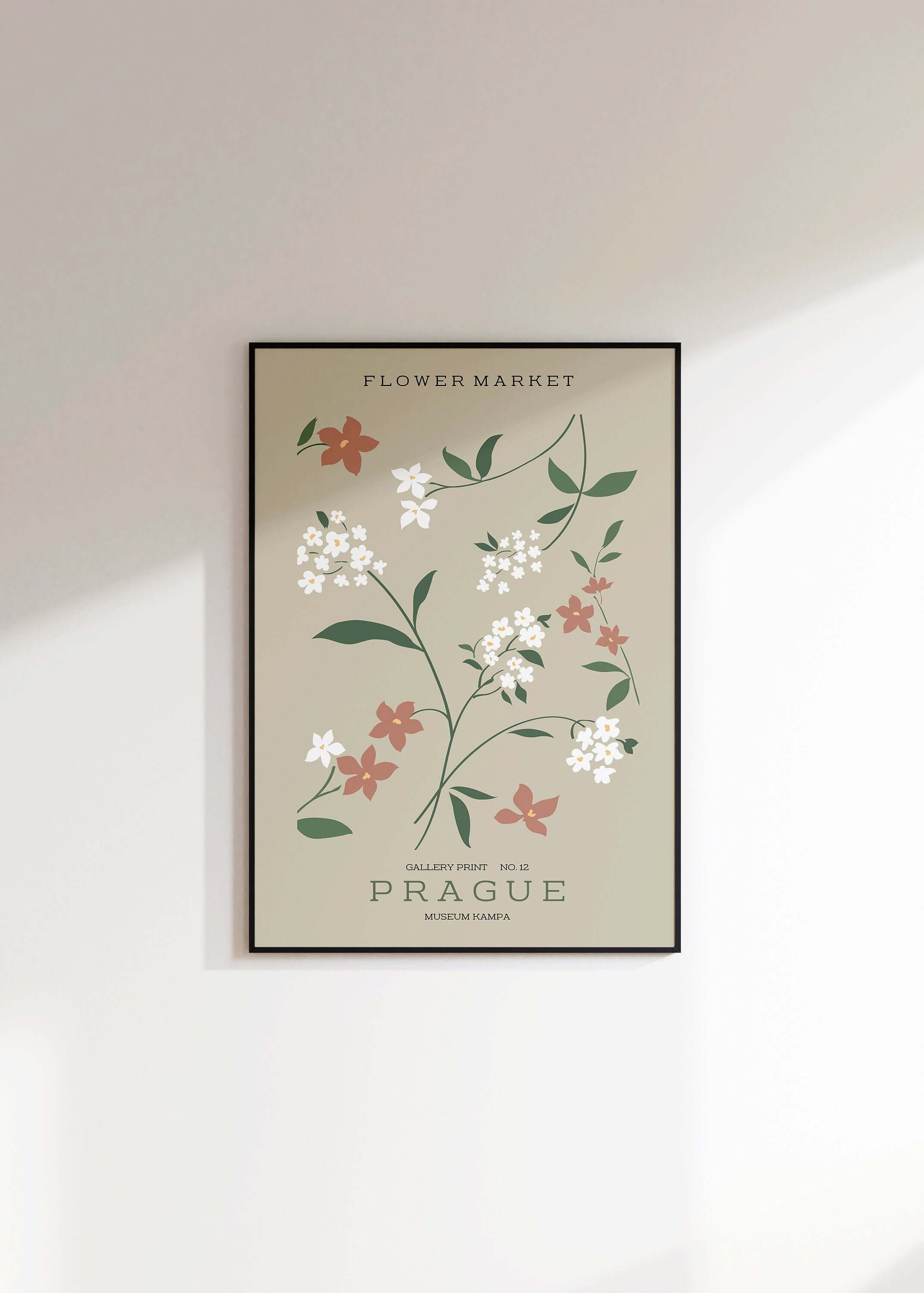 Flower Market - Prague | Modern Botanical Art Exhibition Print (available framed or unframed) - 9ArtPrints