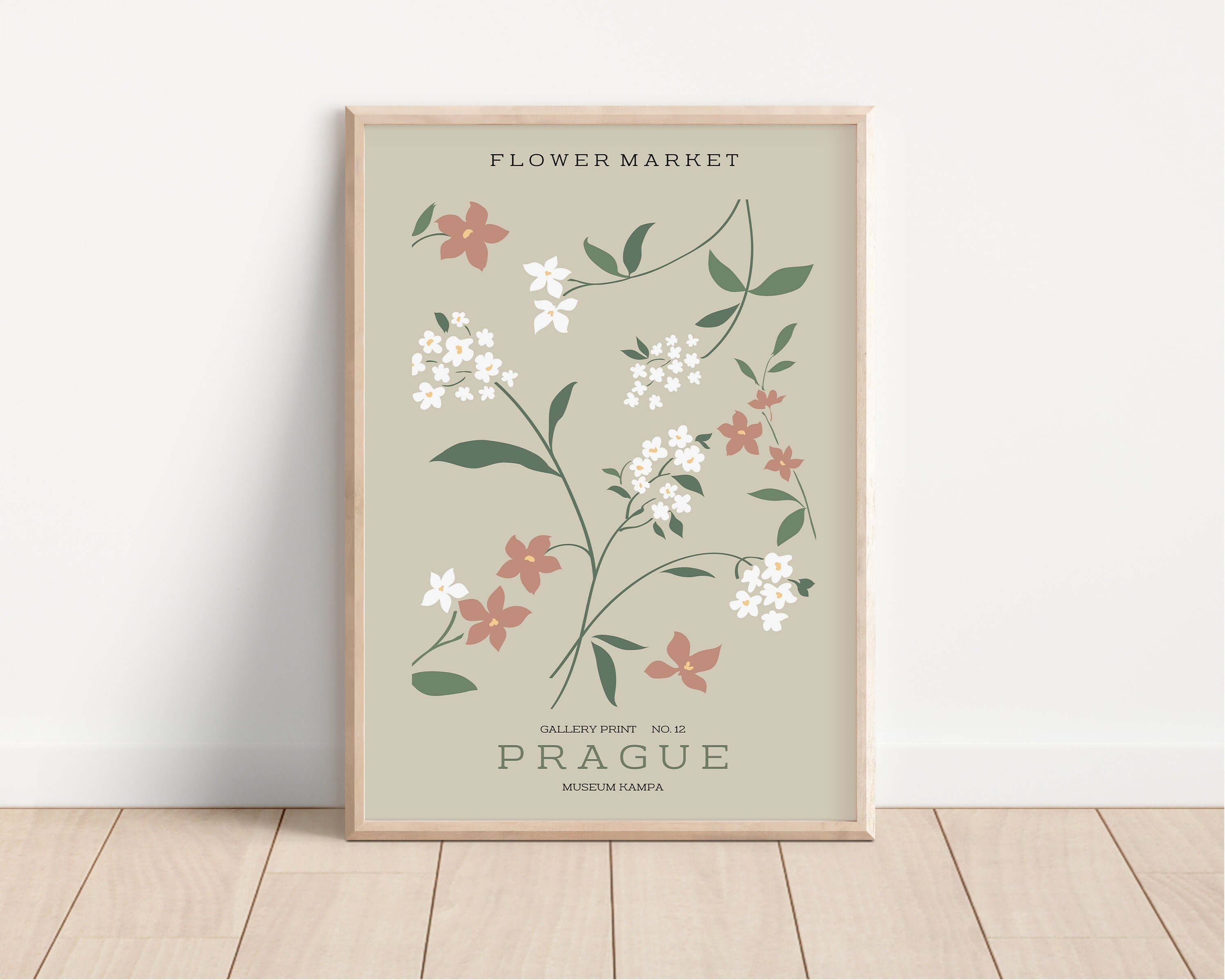 Flower Market - Prague | Modern Botanical Art Exhibition Print (available framed or unframed) - 9ArtPrints