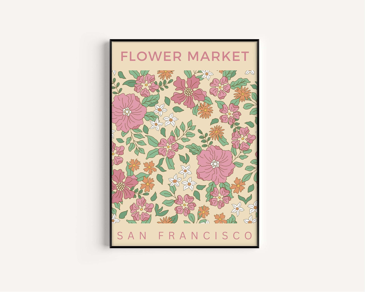 Flower Market - San Francisco | Modern Botanical Art Exhibition Print (available framed or unframed) - 9ArtPrints