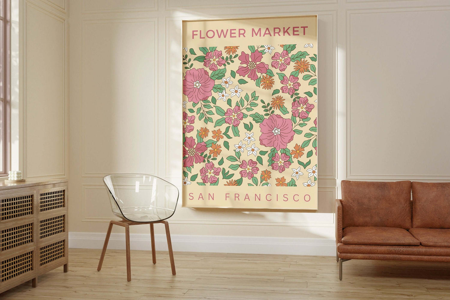 Flower Market - San Francisco | Modern Botanical Art Exhibition Print (available framed or unframed) - 9ArtPrints