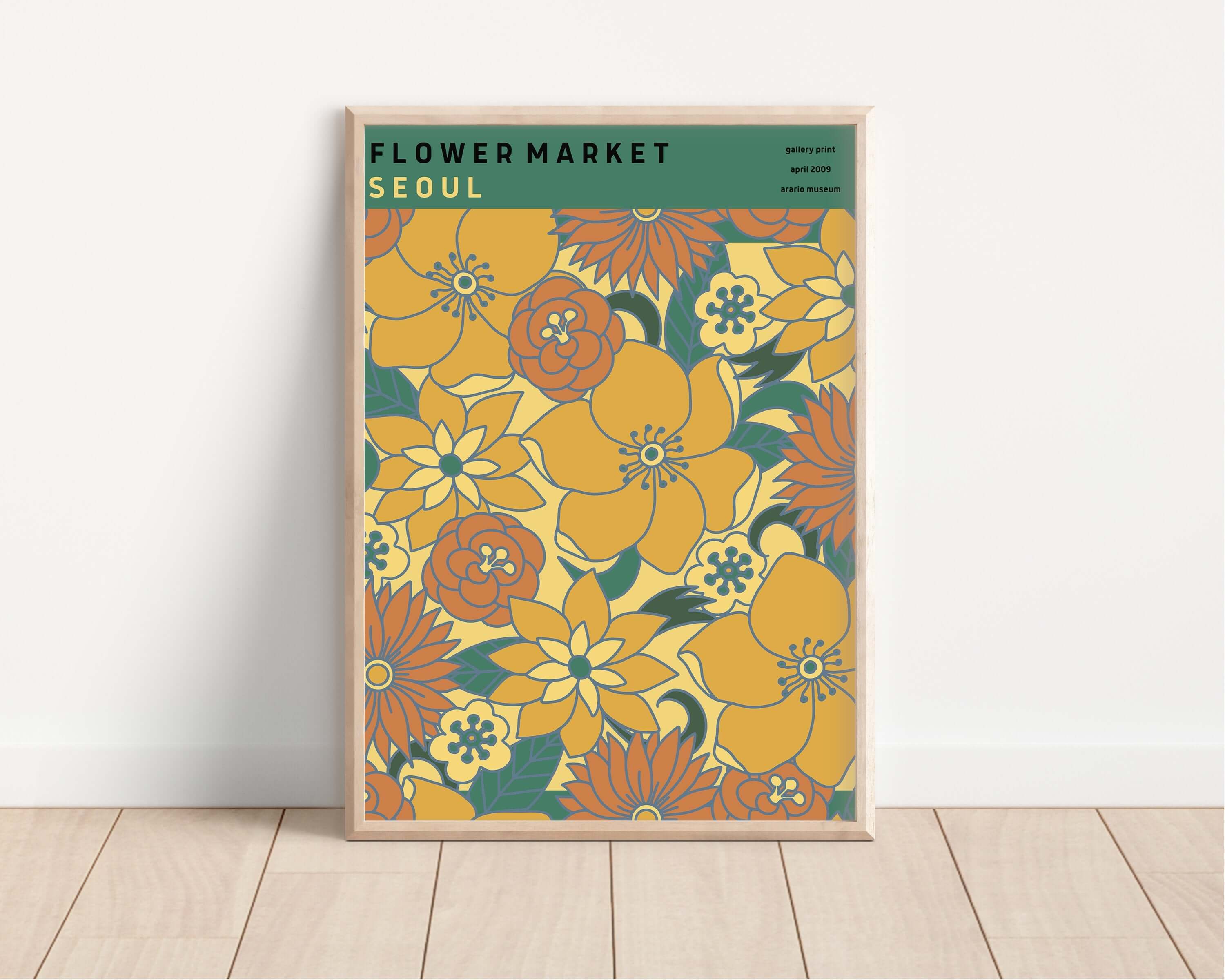 Flower Market - Seoul | Modern Botanical Art Exhibition Print (available framed or unframed) - 9ArtPrints