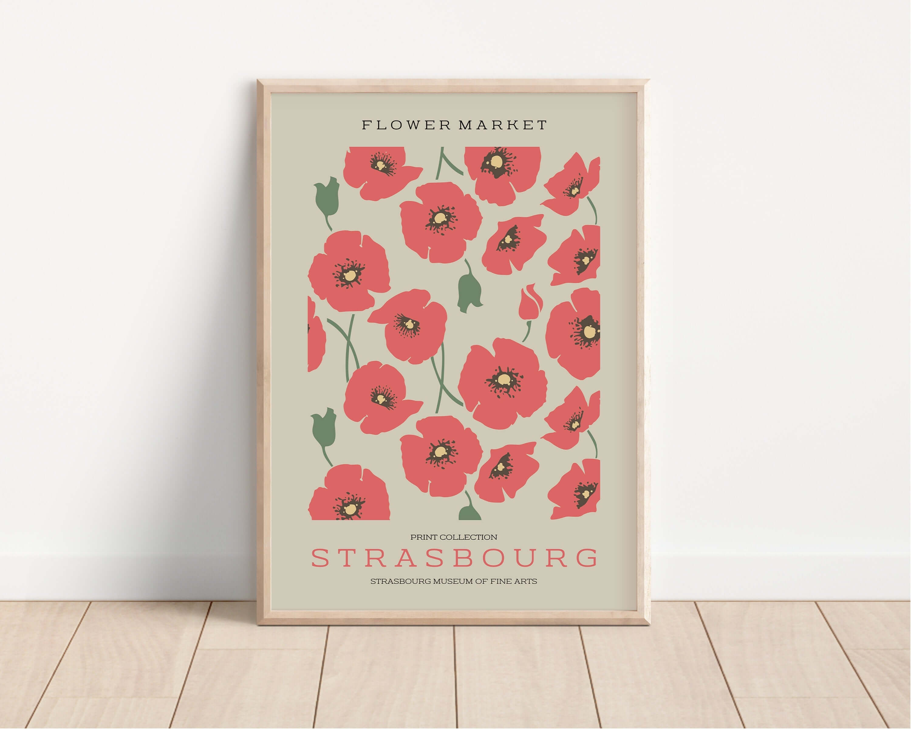 Flower Market - Strasbourg | Modern Botanical Art Exhibition Print (available framed or unframed) - 9ArtPrints