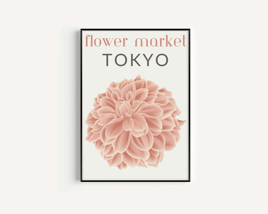 Flower Market - Tokyo | Modern Botanical Art Exhibition Print (available framed or unframed) - 9ArtPrints