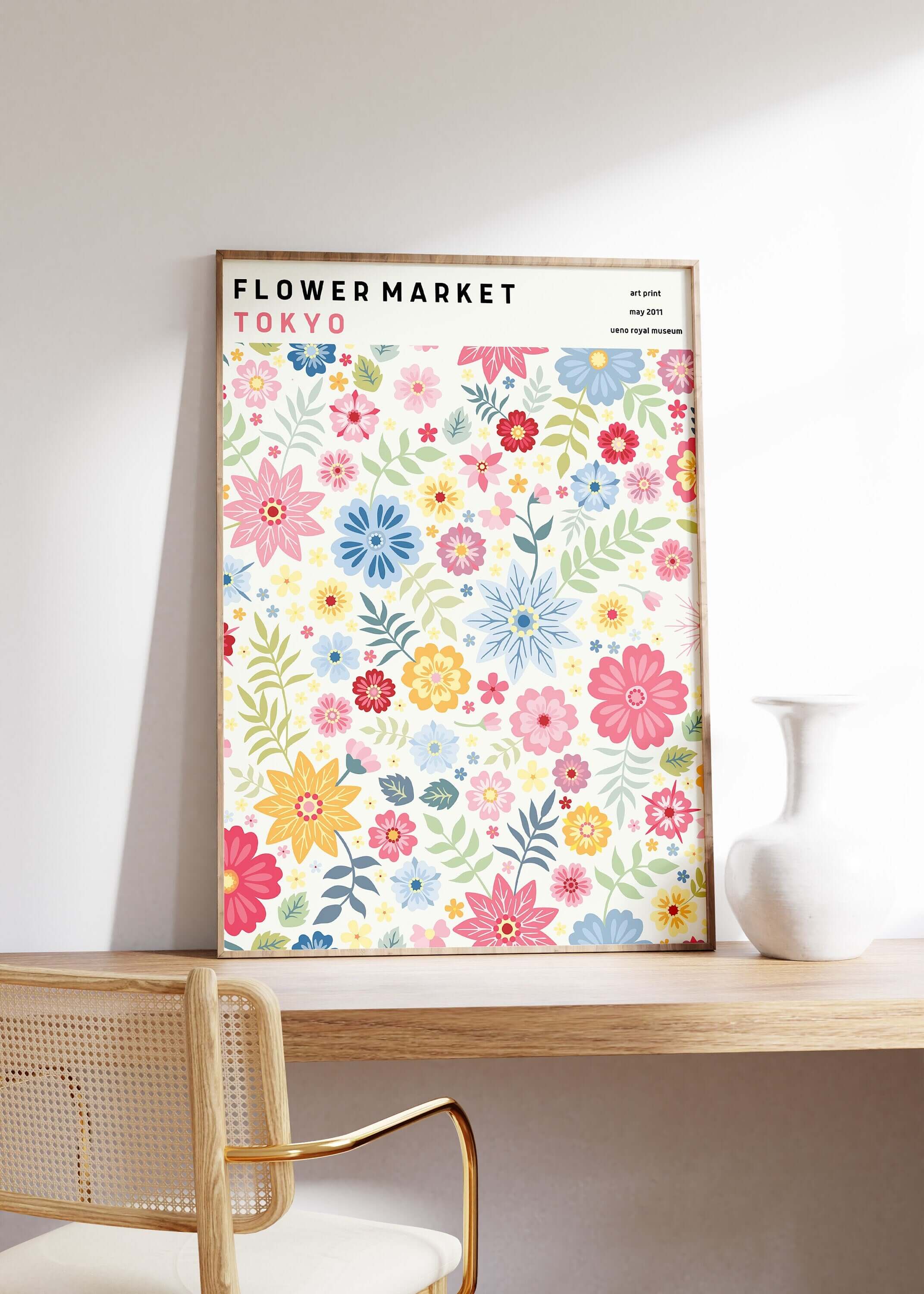 Flower Market - Tokyo | Modern Botanical Art Exhibition Print (available framed or unframed) - 9ArtPrints