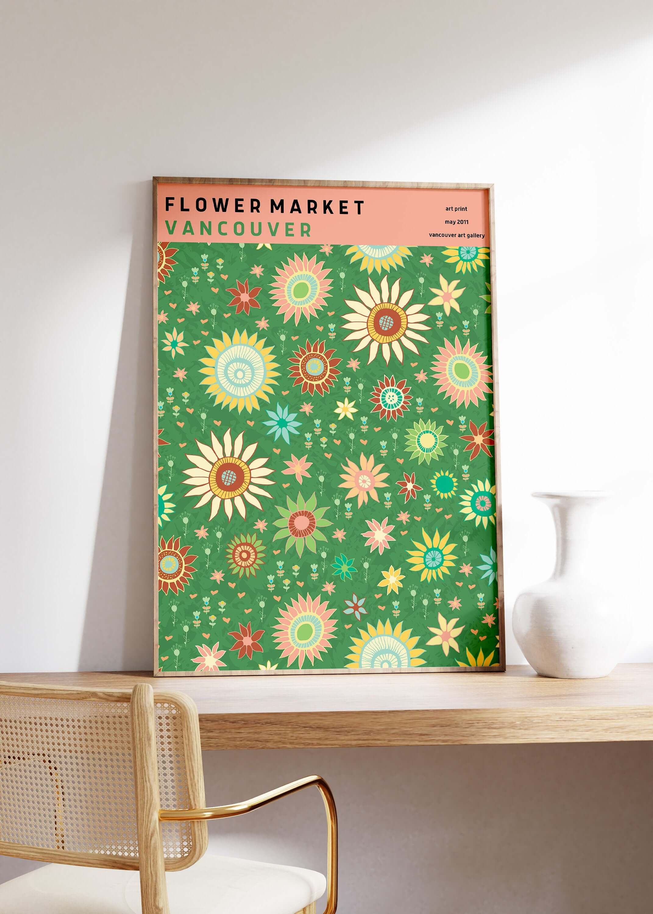 Flower Market - Vancouver | Modern Botanical Art Exhibition Print (available framed or unframed) - 9ArtPrints