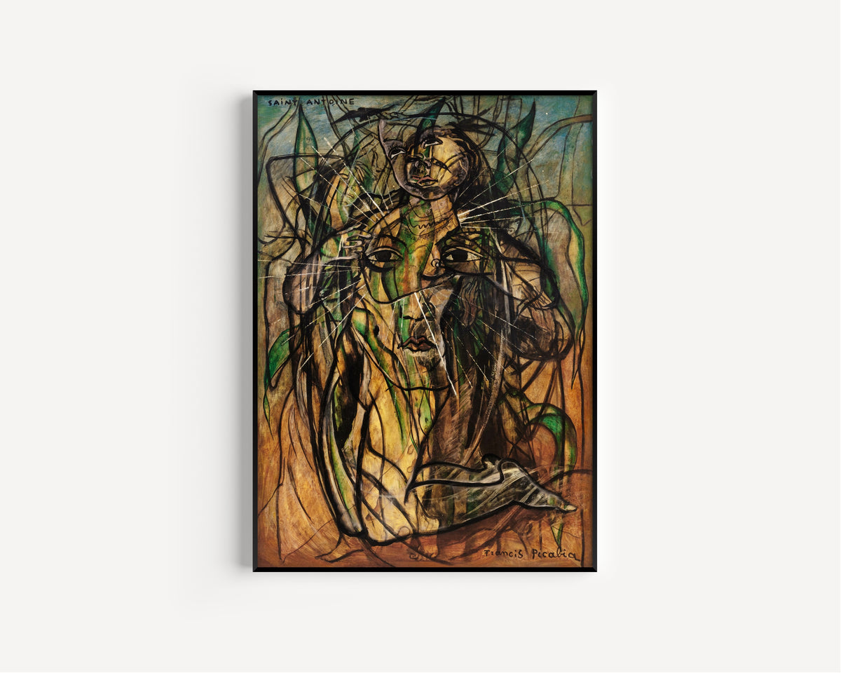 Saint Antoine by Francis Picabia — in a slim black frame on a plain white wall