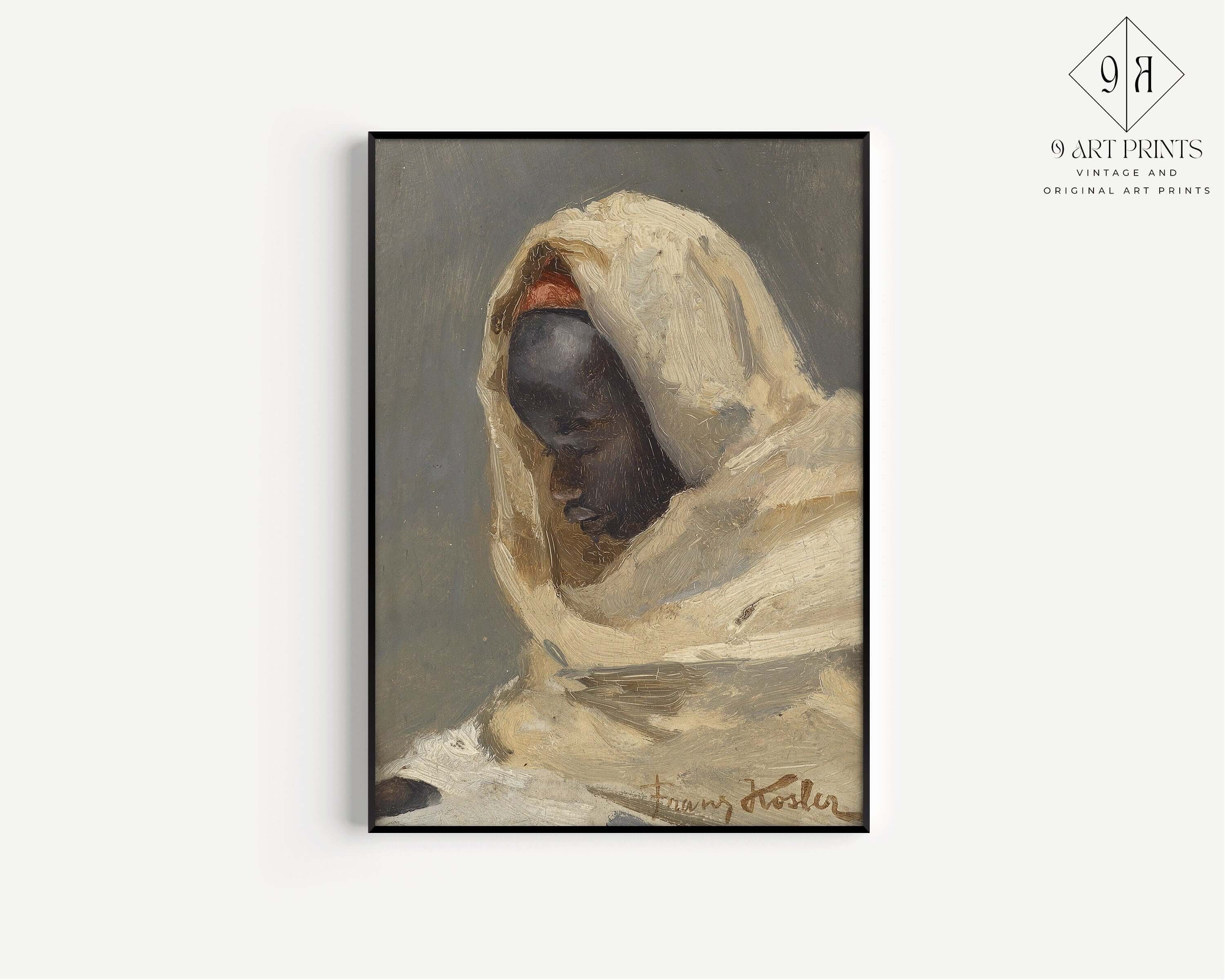 Franz Xaver Kosler - A Bedouin Man | Famous Orientalist Art (available framed or unframed) - 9ArtPrints