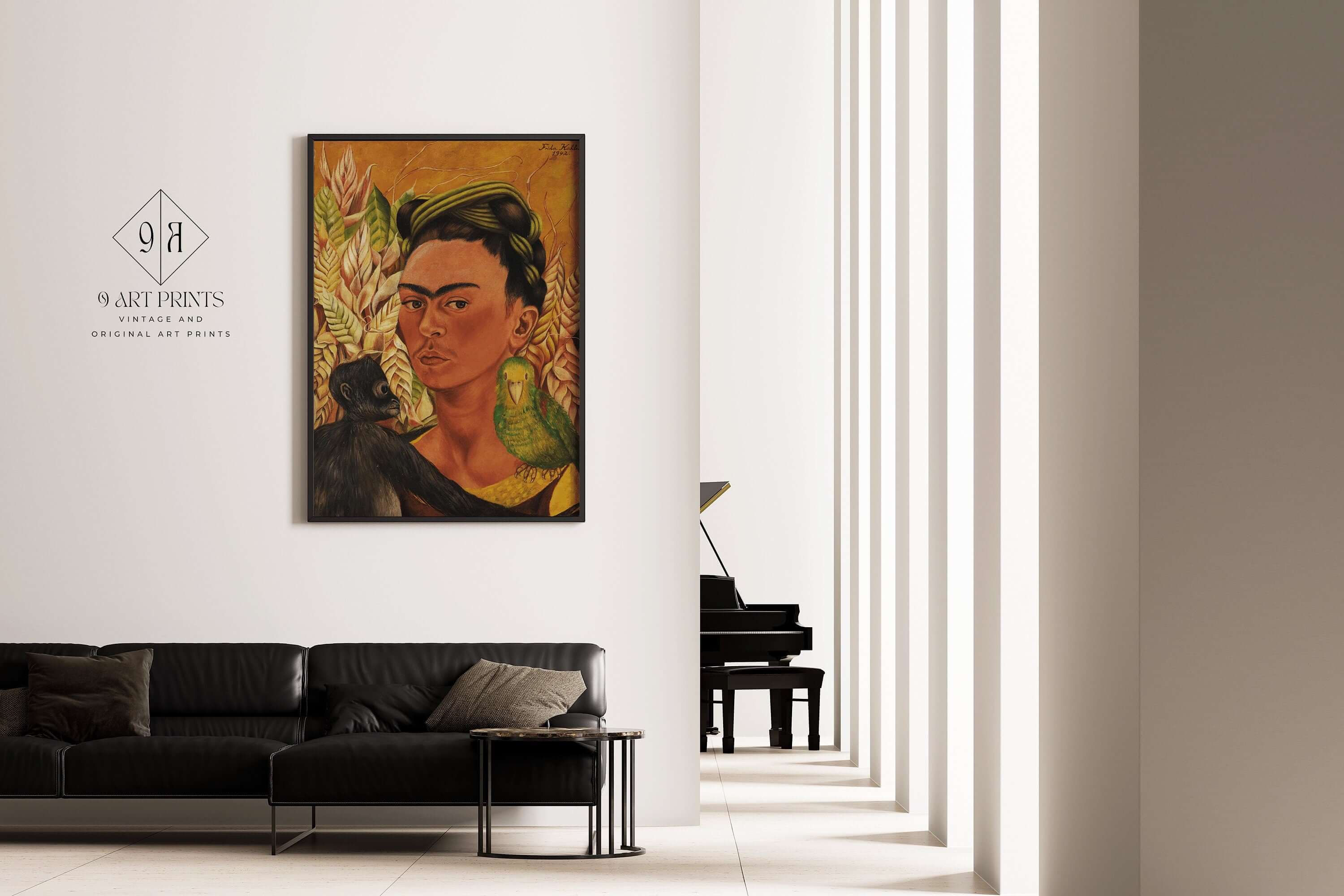 Frida Kahlo - Self Portrait with Monkey | Famous Art (available framed or unframed) - 9ArtPrints